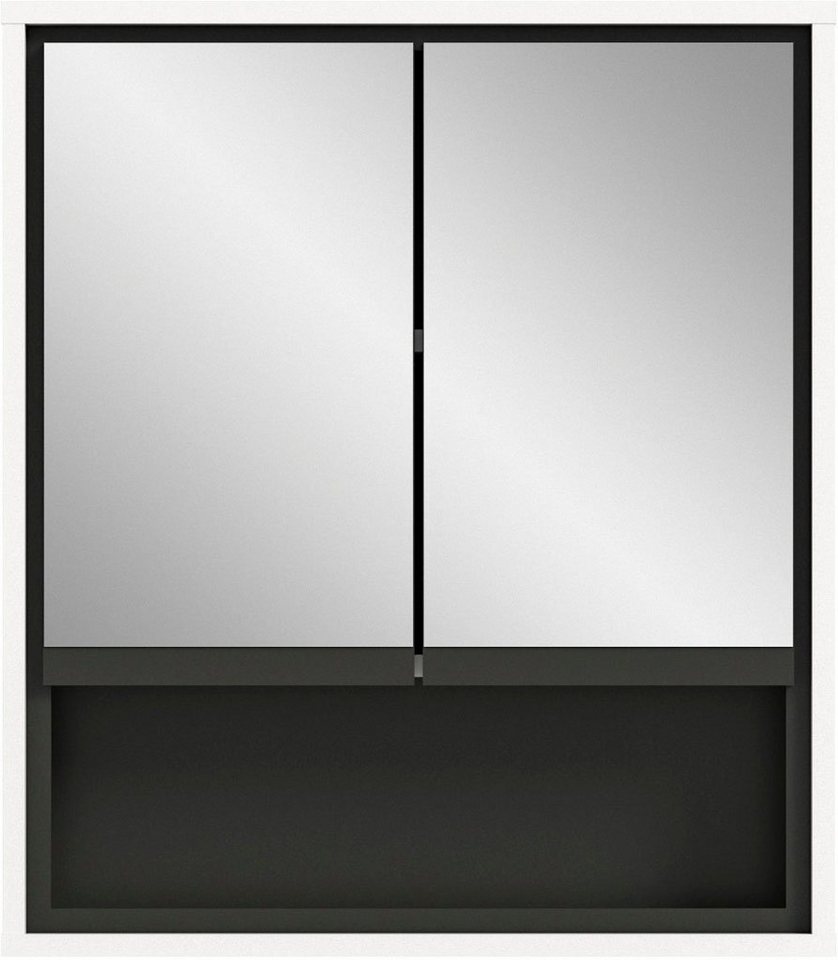 welltime Badezimmerspiegelschrank Jaru Badmöbel, 2 Türen, 1 offenes Fach,  Breite 60 cm