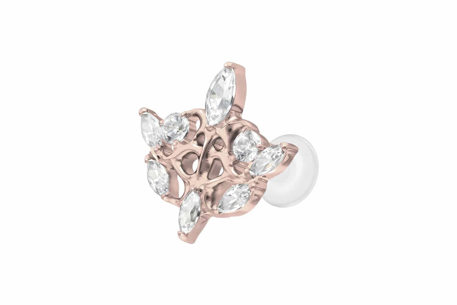 PIERCINGLINE Piercing-Set PTFE Labret mit Innengewinde + Titan-Aufsatz GOTISCHES DESIGN (Labrets, 1-tlg)