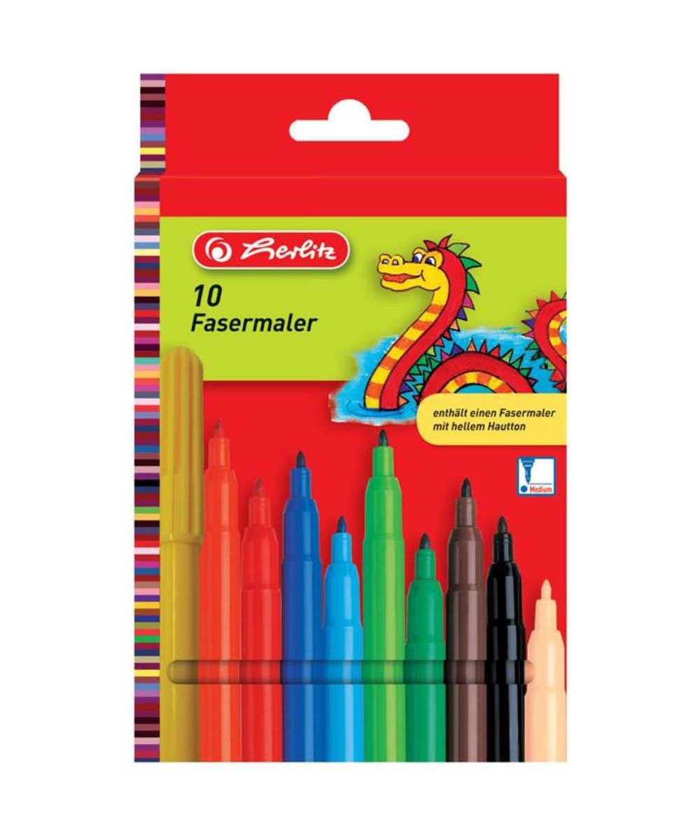 Herlitz Marker herlitz Filzstifte 10 St., (packung, 10-tlg., Filzstifte), Kleinkinder