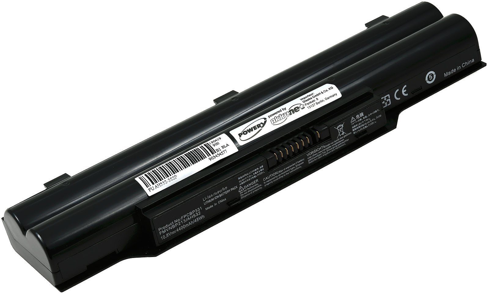 Powery Standardakku für Laptop Fujitsu LifeBook A532 Laptop-Akku 4400 mAh (11.1 V)