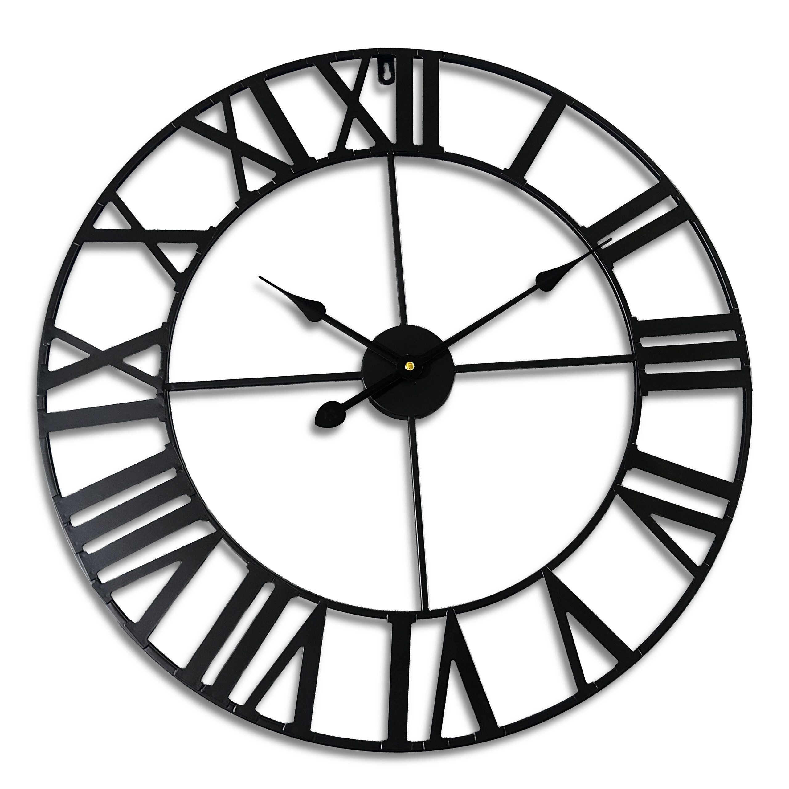 relaxdays Wanduhr mit römischen Zahle (schwarz)