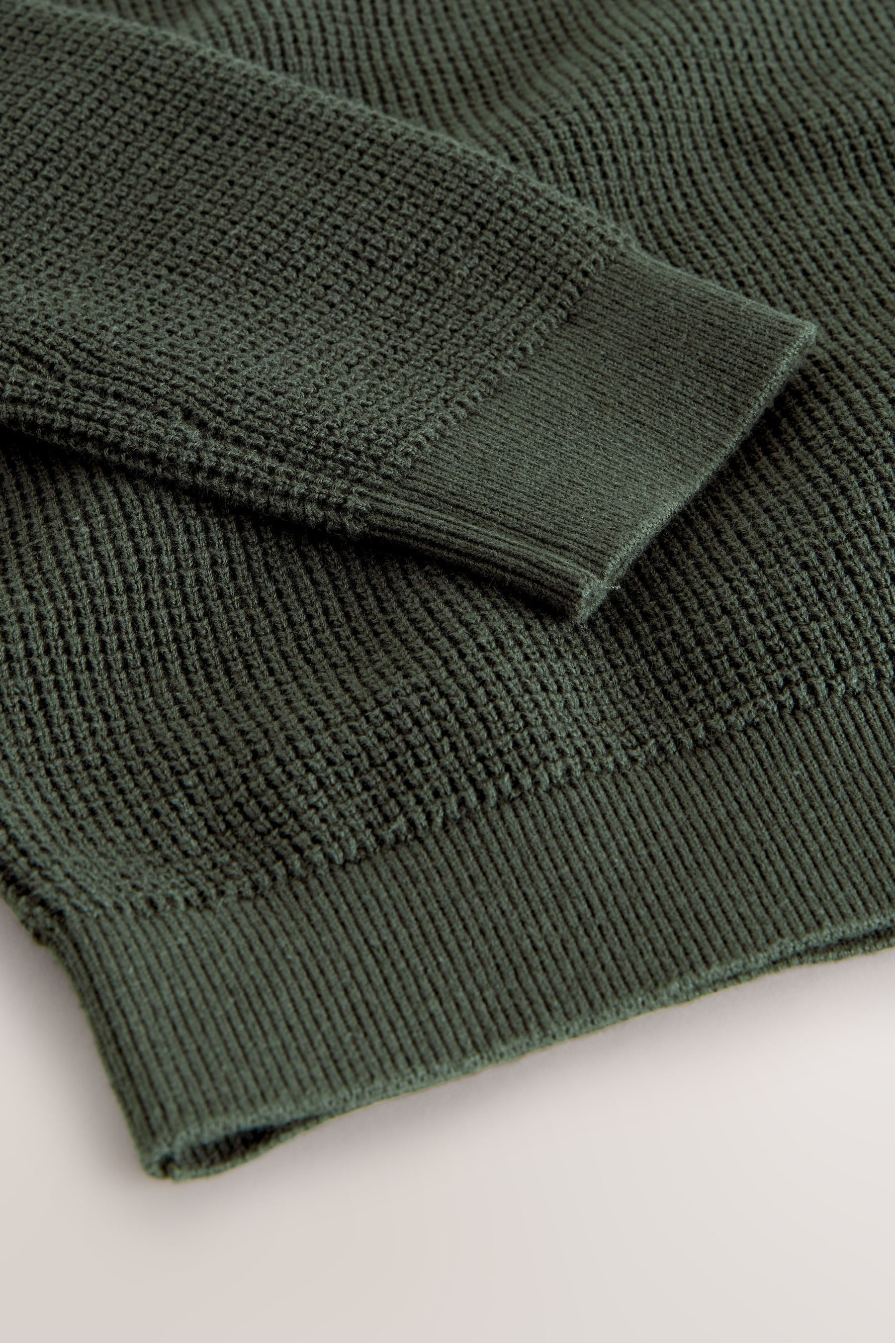 Next Polokragenpullover Langärmeliges strukturiertes Poloshirt (1-tlg)