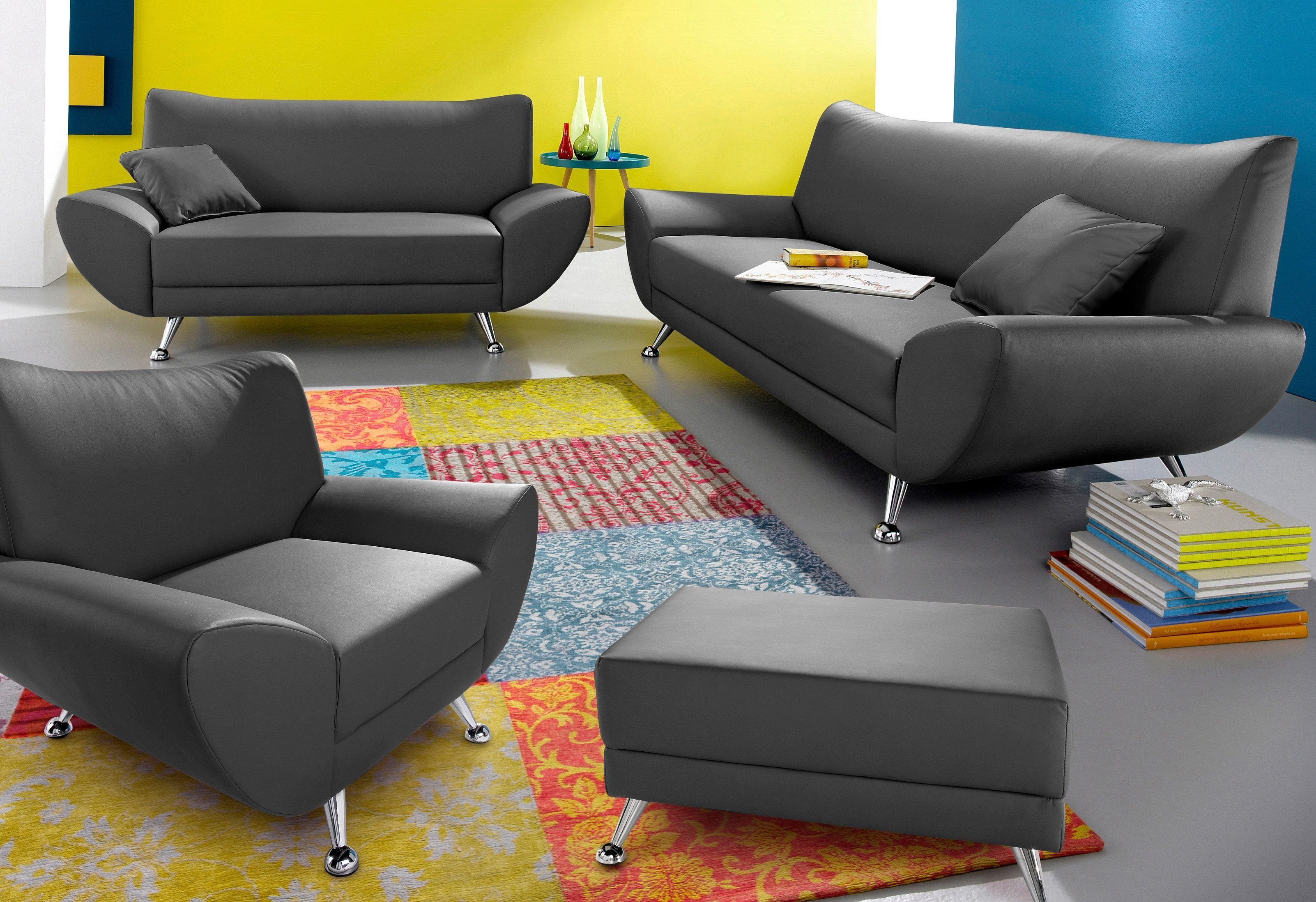 Home affaire Polstergarnitur Saltare elegant & komfortabel, OTTOs Choice, 3-2-1, bequem, Designfuß, (3-tlg)