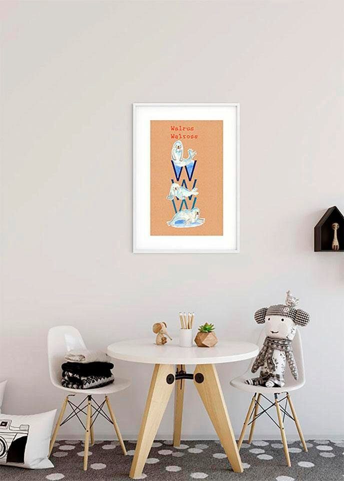 W, St), Animal Poster Wohnzimmer Kinderzimmer, Buchstaben ABC Schlafzimmer, (1 Komar