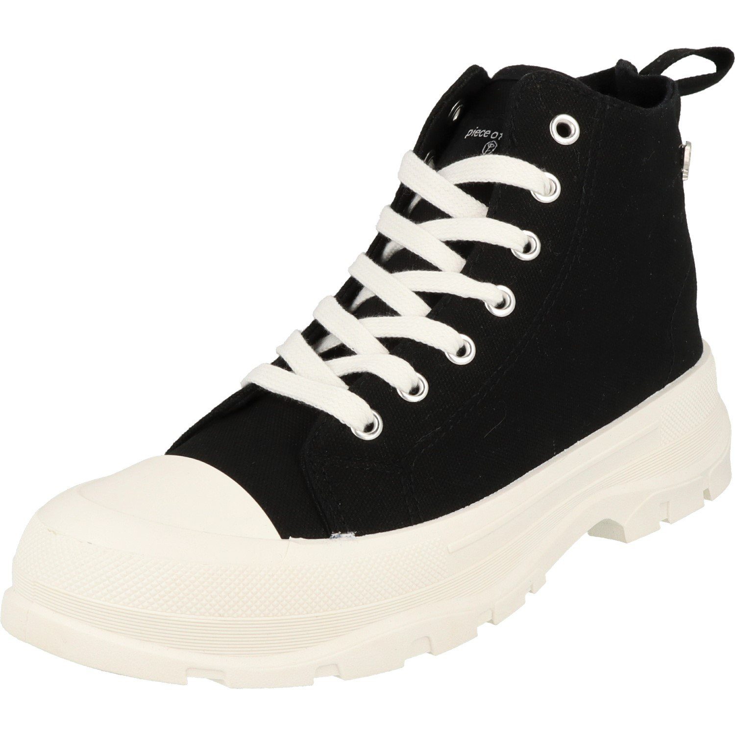 piece of mind. Damen Schuhe 832-671 Hi-Top Canvas Halbschuhe Schnürer Black Schnürschuh