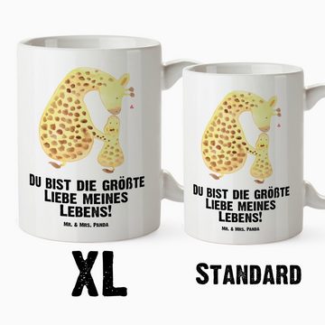 Mr. & Mrs. Panda Tasse Giraffe Kind - Weiß - Geschenk, Wildtiere, Sohn, spülmaschinenfest, J, XL Tasse Keramik, Spülmaschinenfest