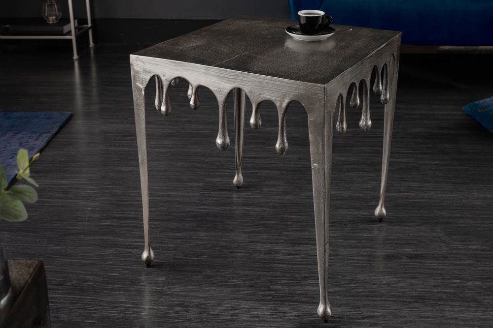 riess-ambiente Couchtisch LIQUID LINE L 46cm silber, Wohnzimmer · Metall · eckig · Tropfen-Design · Modern