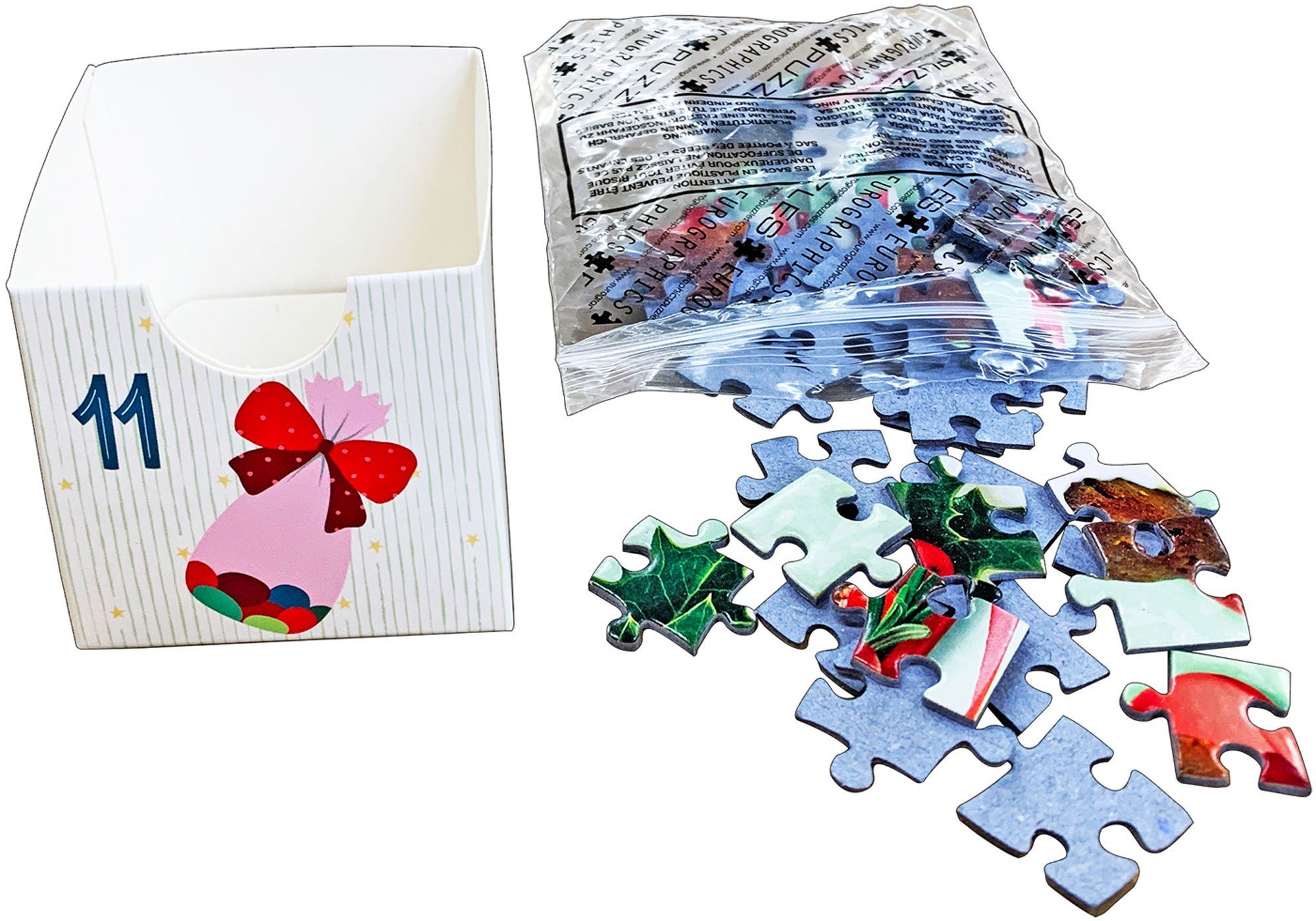 empireposter Adventskalender Merry - Puzzle - Weihnachtspuzzle 50 Teile 24x Christmas