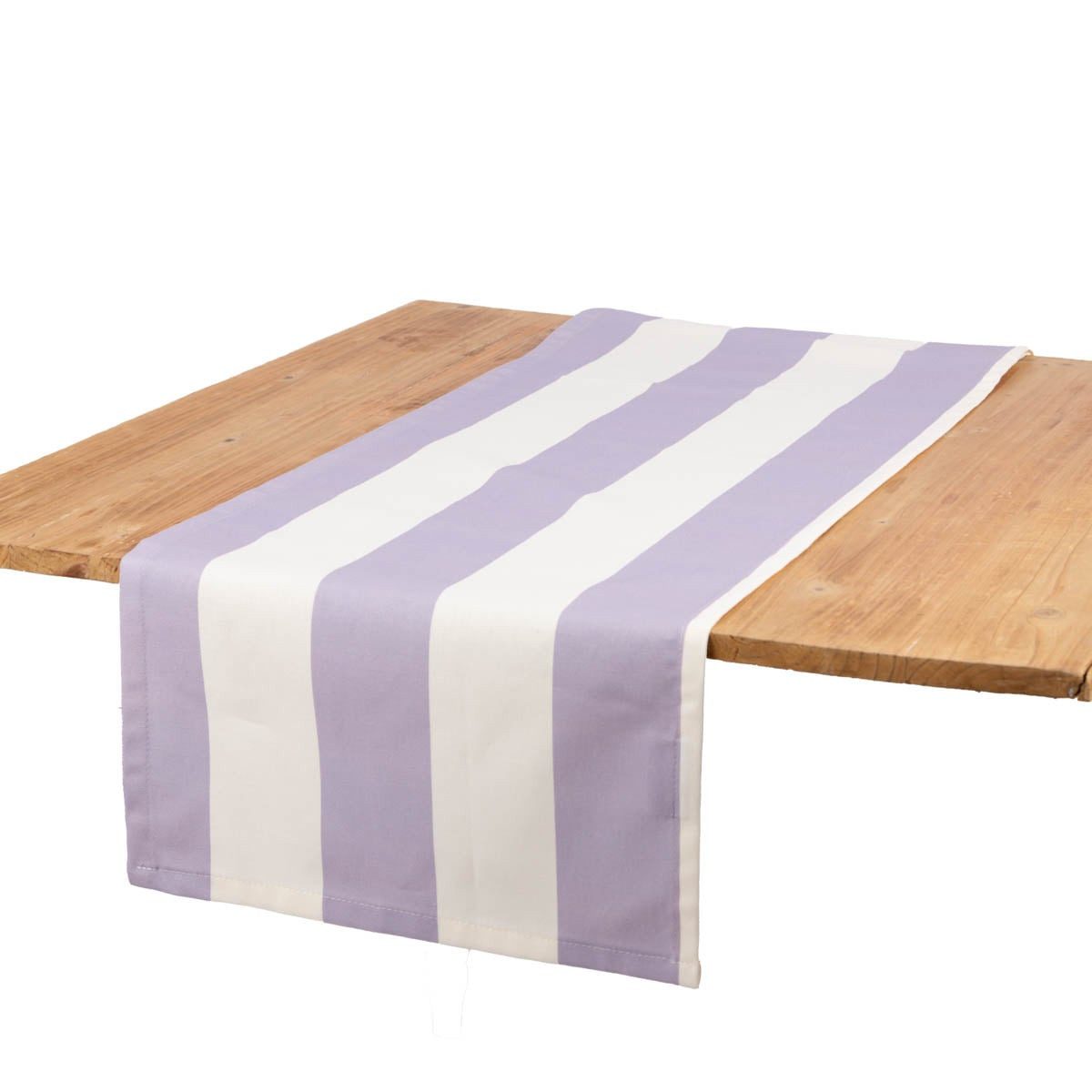SCHÖNER LEBEN. Tischläufer Baumwolle 40x160cm flieder ecru gestreift von, Digitaldruck