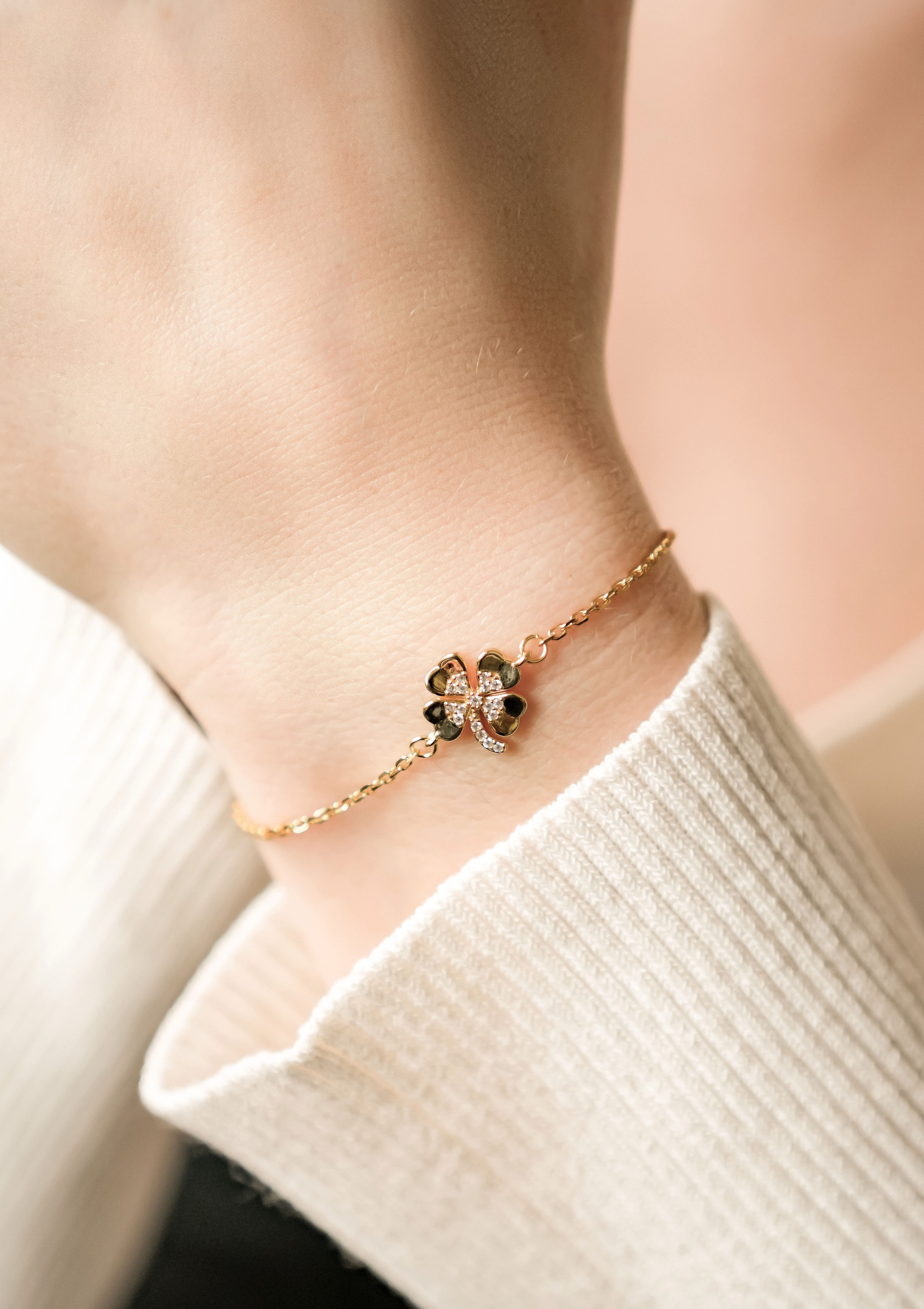 Hey Happiness Silberarmband Vierblättriges Kleeblatt mit günstig online kaufen