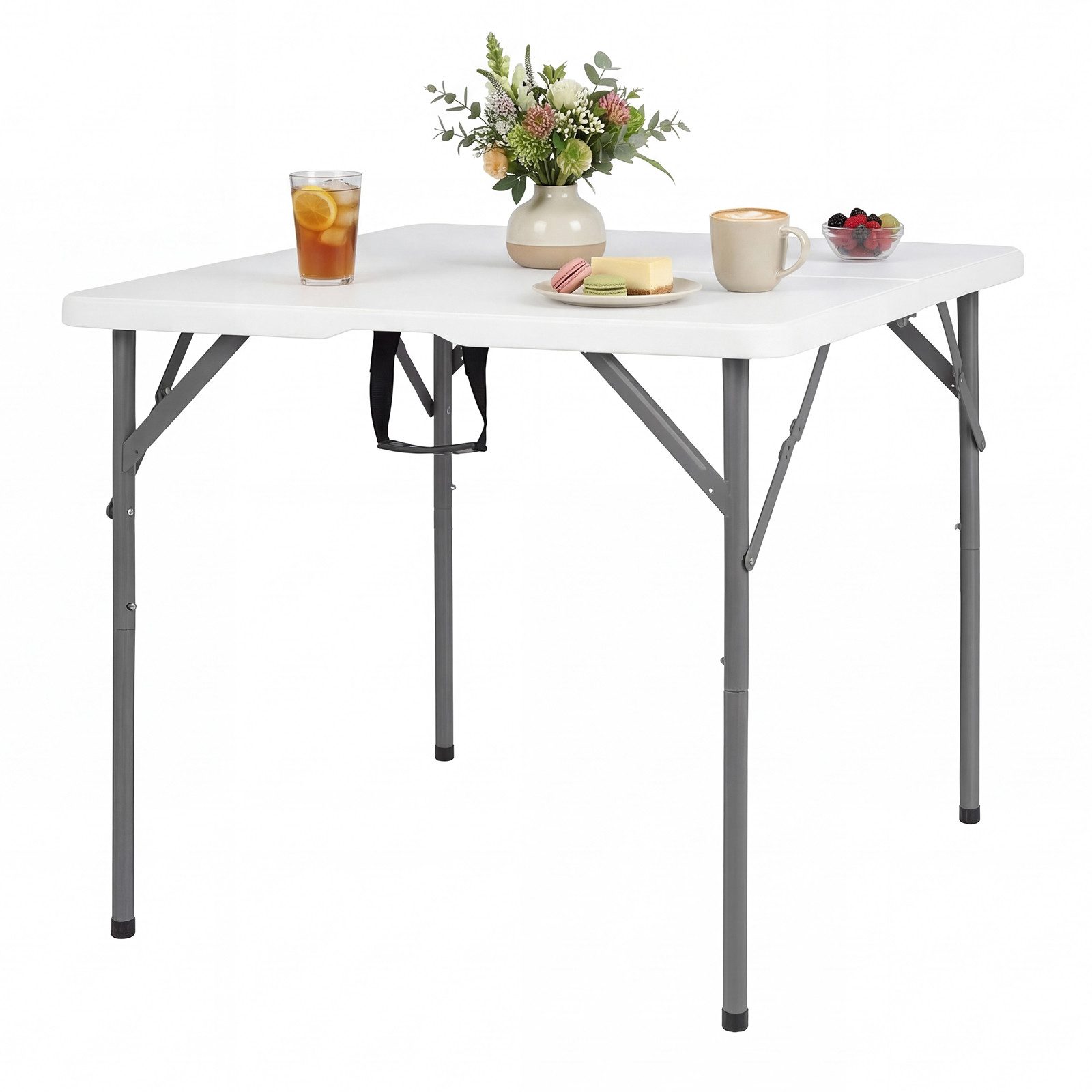 COSTWAY Campingtisch (1-St), Klapptisch quadratisch, Balkontisch für Garten