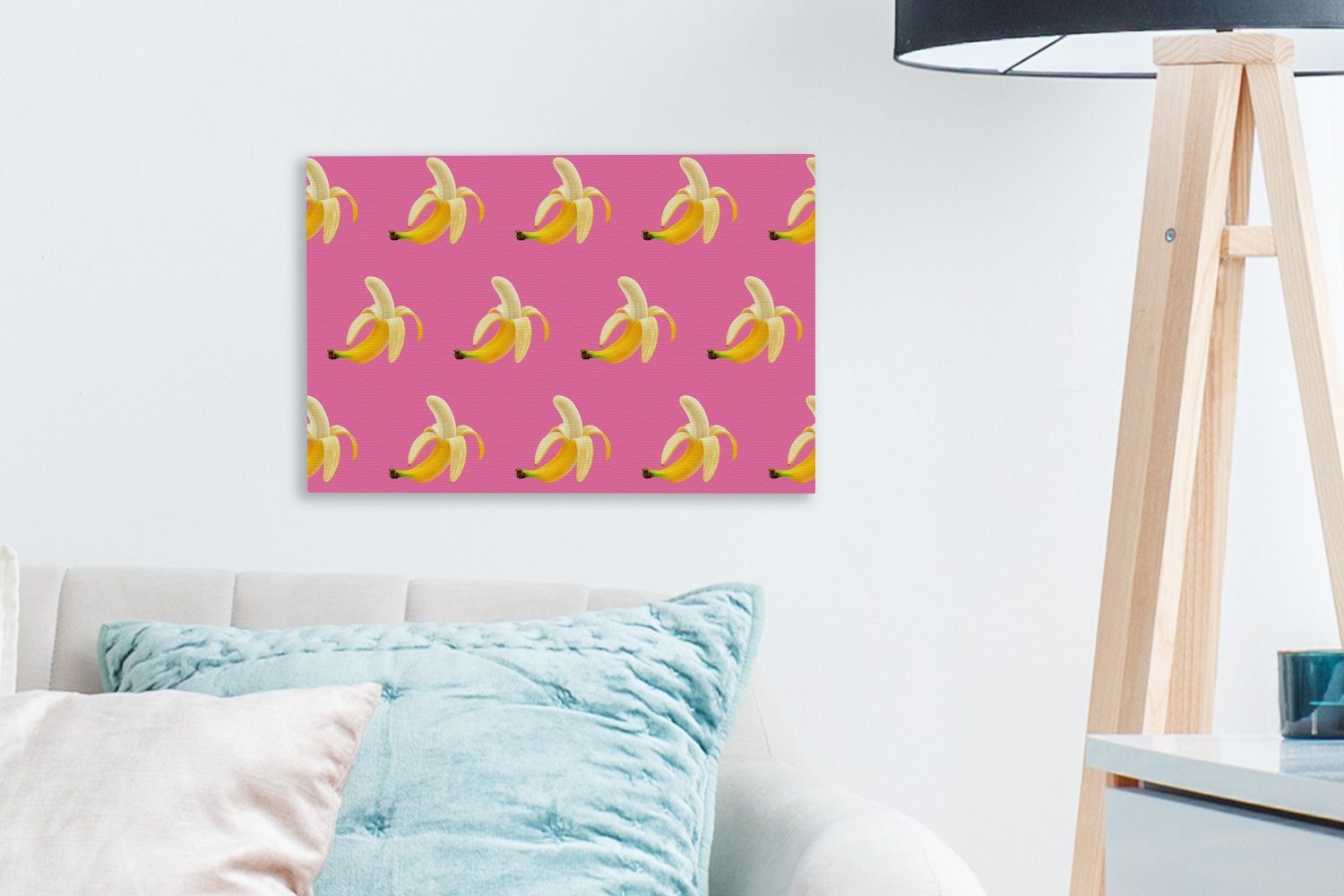 Muster Leinwandbild - Rosa, 30x20 cm Wandbild Banane St), Leinwandbilder, Aufhängefertig, Wanddeko, OneMillionCanvasses® - (1
