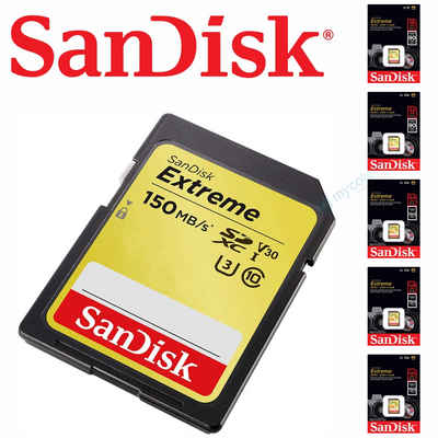 Sandisk Extreme 4K SD Karte Memory Card 32GB 64GB 128GB 256GB 512GB Speicherkarte (256 GB)