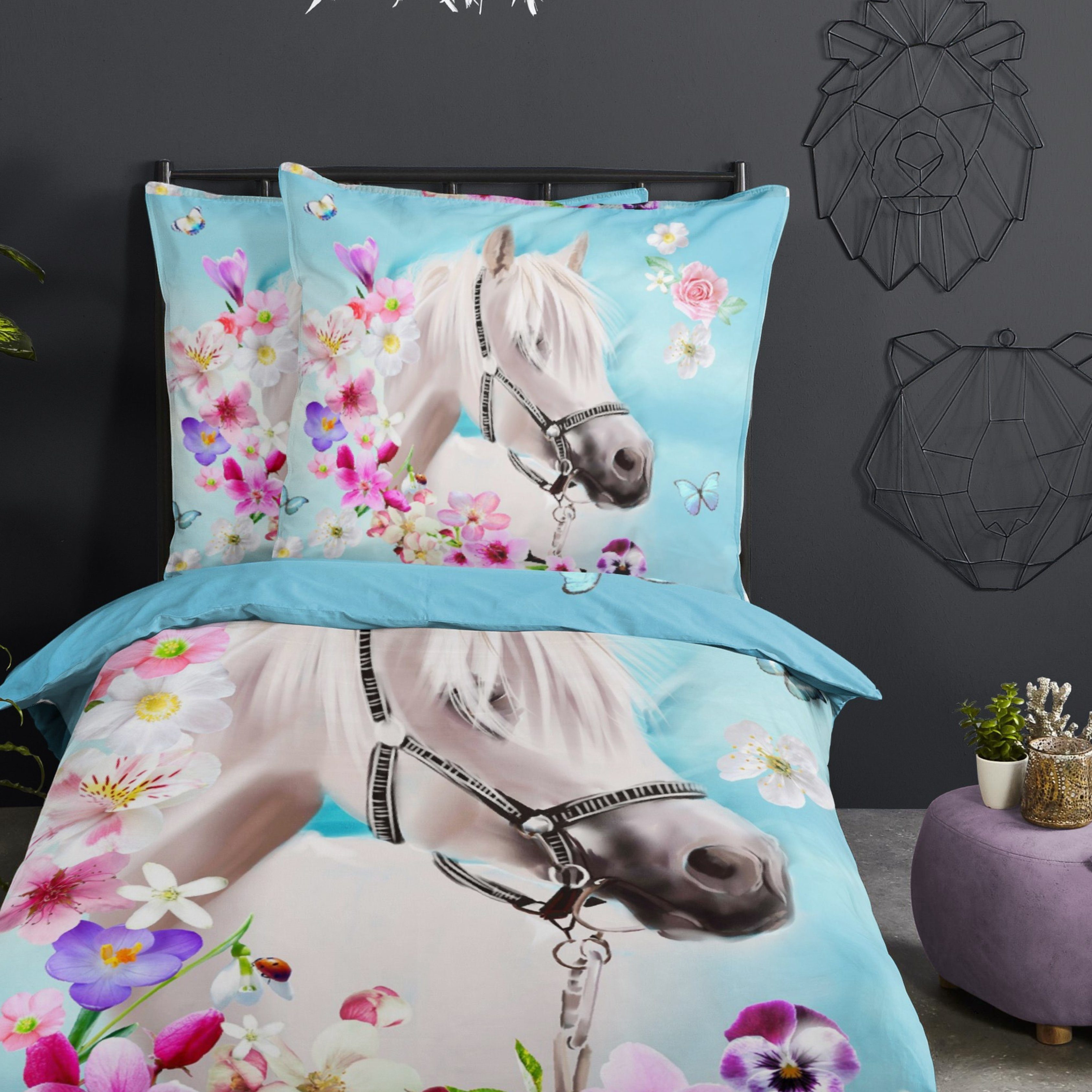 mtonlinehandel-bettw-sche-pferde-blumen-135x200-80x80-cm-100
