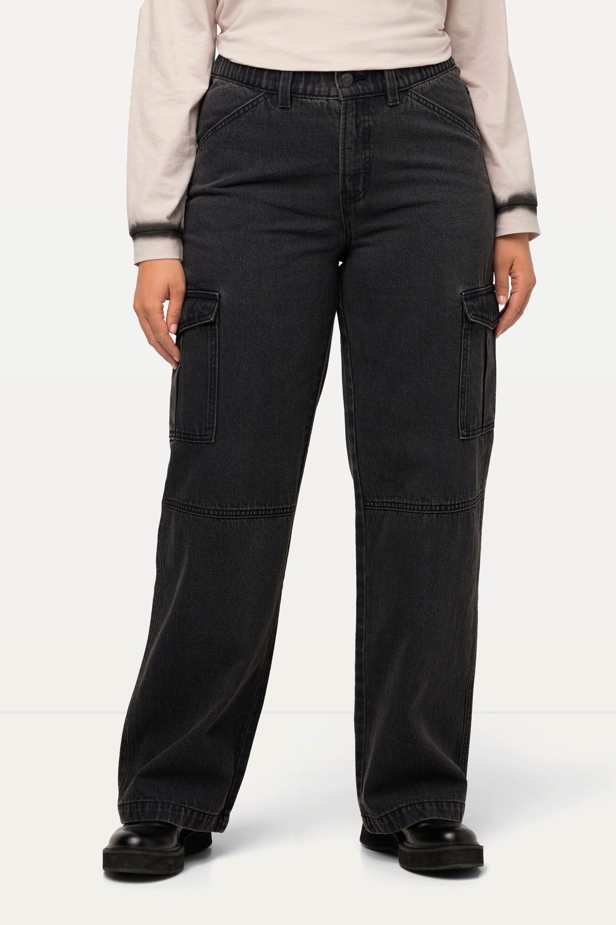 Ulla Popken 5-Pocket-Jeans Cargojeans Mandy weites günstig online kaufen