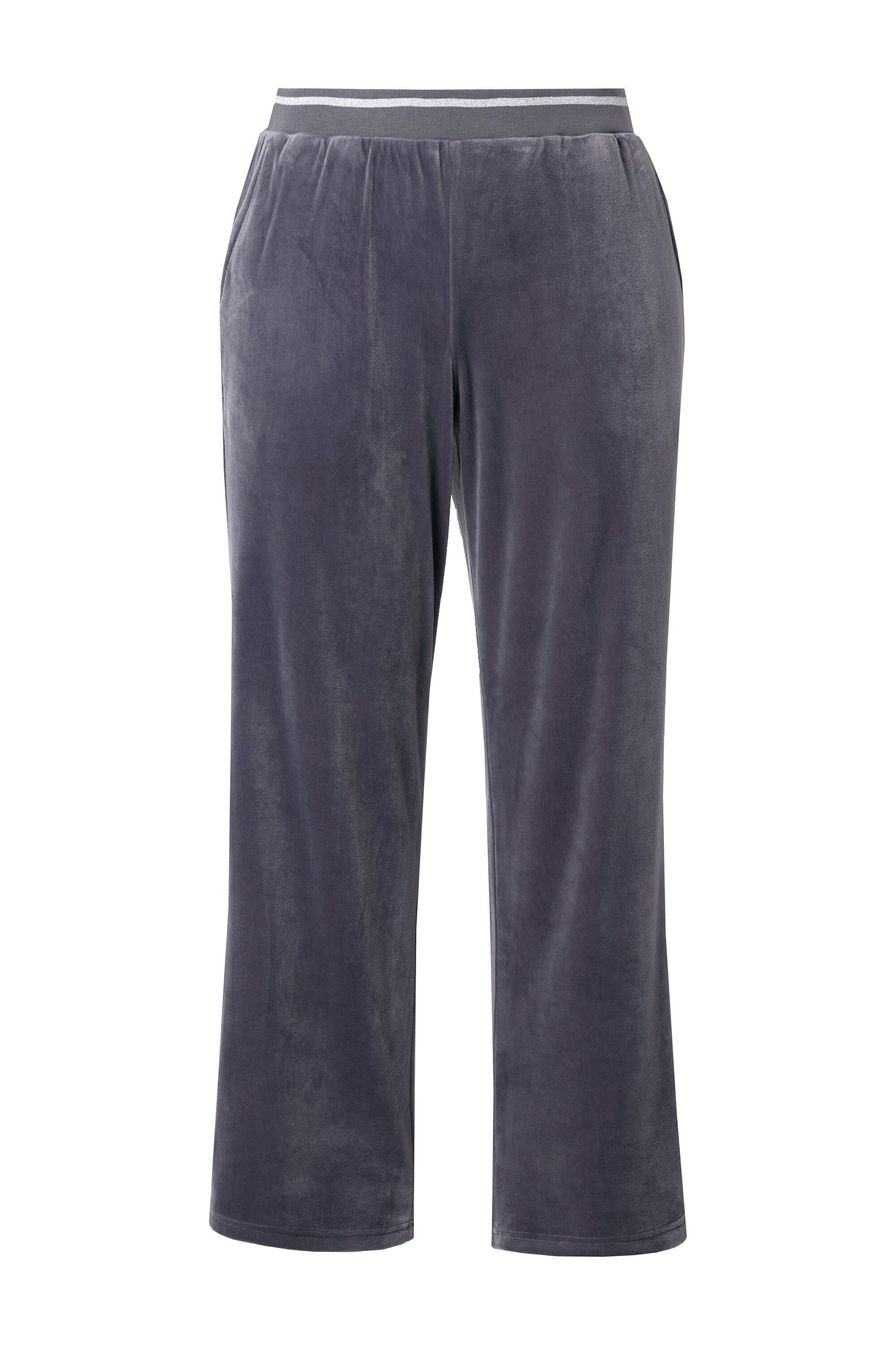 Ulla Popken Homewearhose Homewear-Nickihose Rippbund gerades Bein günstig online kaufen