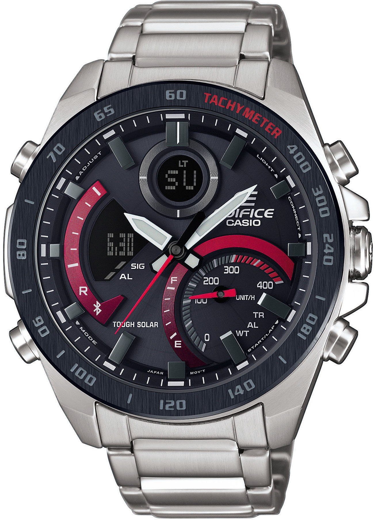 CASIO EDIFICE ECB-900DB Smartwatch, Solaruhr, Armbanduhr, Herrenuhr, Android, iOS, Edelstahlarmband