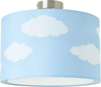 Lüttenhütt Deckenleuchte »Wulkje«, Deckenlampe mit Wolken - Stoffschirm Ø 40 cm, blau / weiß, Höhe 32 cm
