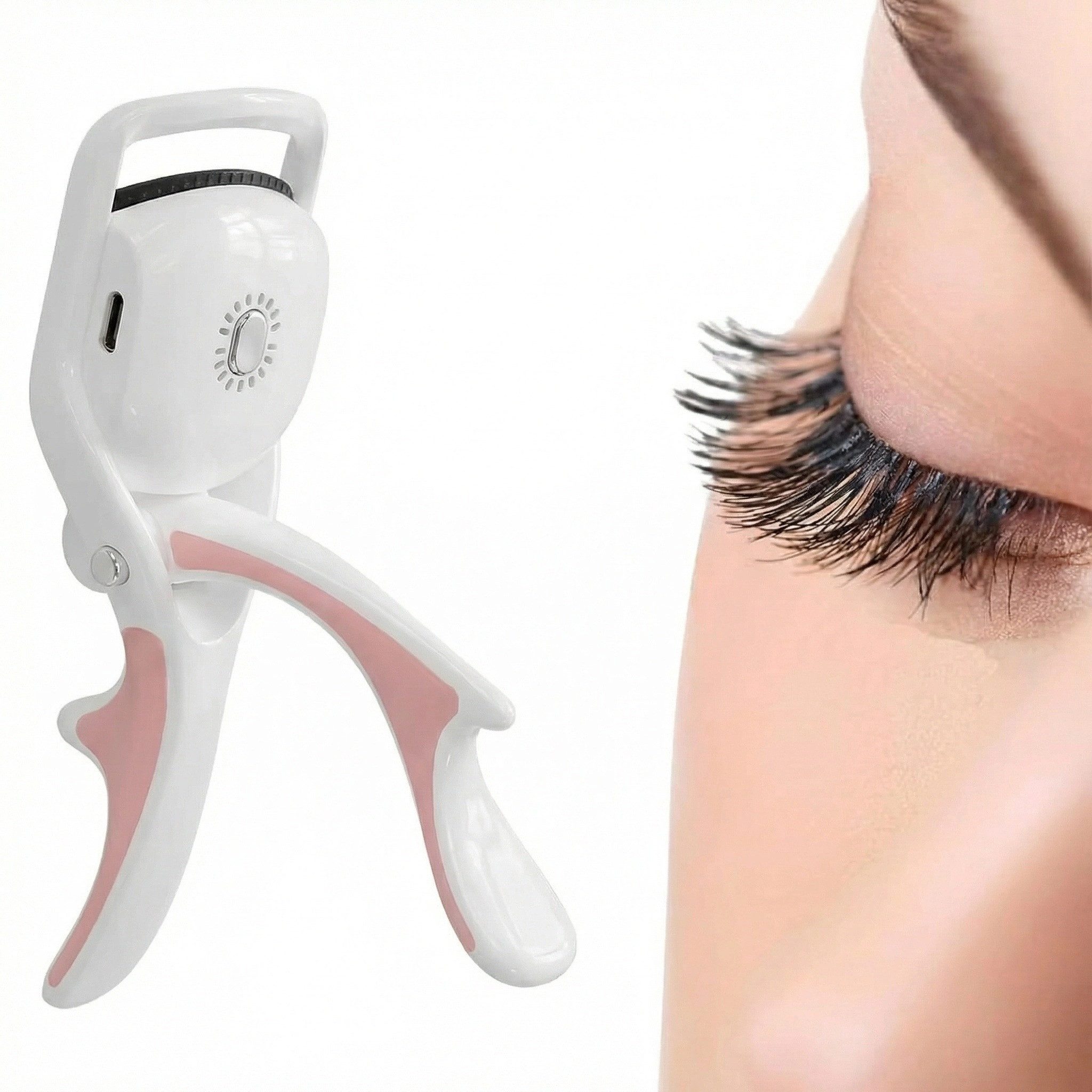 SWGOTA Wimpernzange Beheizte Wimpernzange Elektrisch mit 3 Temperaturstufen für Alltag, beheizter Wimpern Curler mit LEDAnzeige/Silikonpad/schnelles Vorheizen