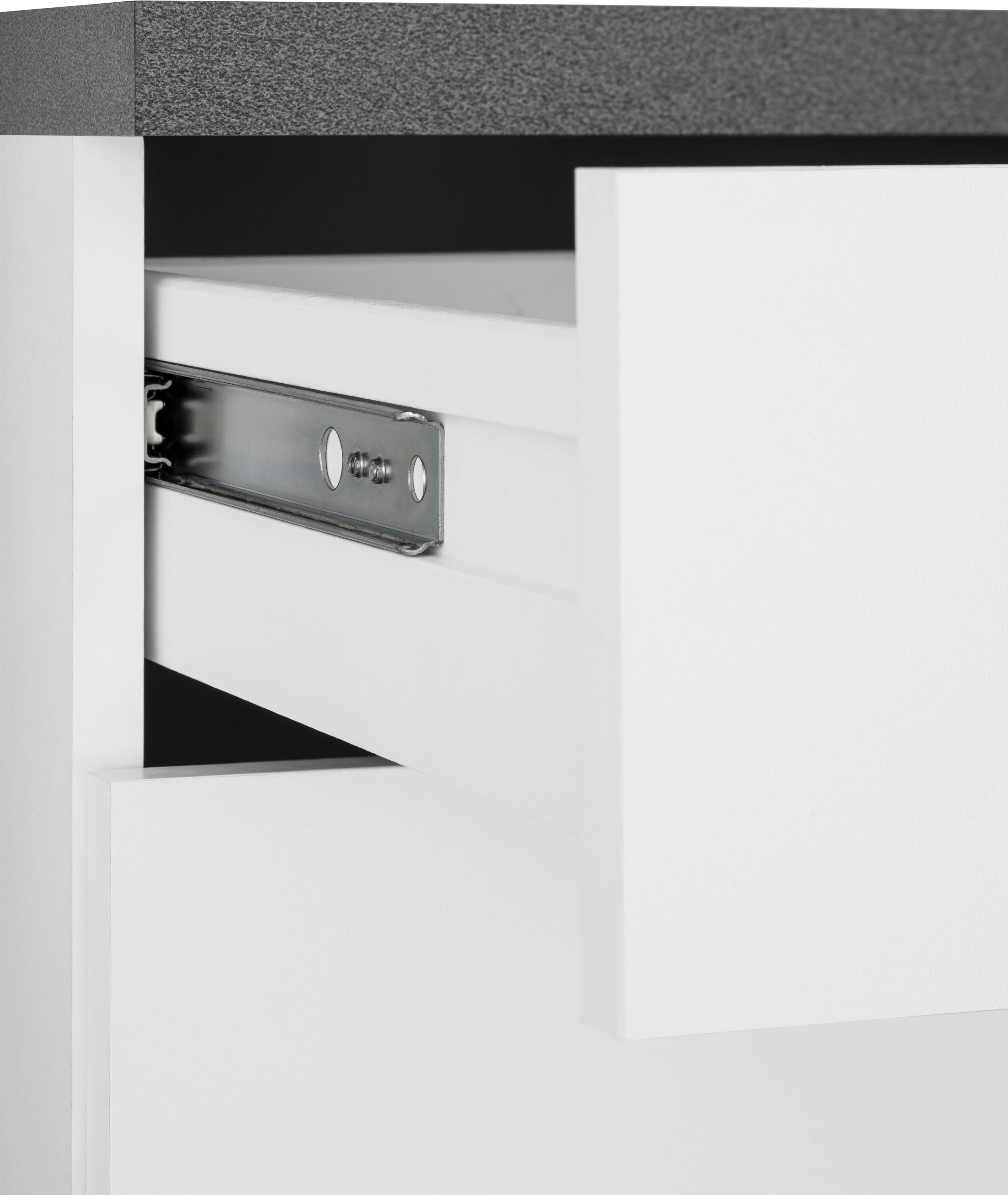 E-Geräten, mit MÖBEL Paris, weiß/weiß cm, Küchenzeile | wahlweise Breite mit 290 weiß Induktionskochfeld HELD