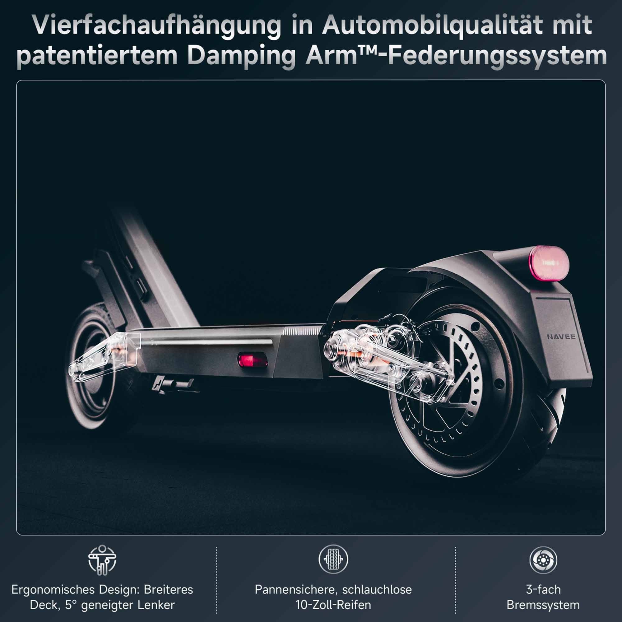 NAVEE E-Scooter ST3 Pro Electric Scooter (DE Version), 450 W, 20 km/h, (Packung)