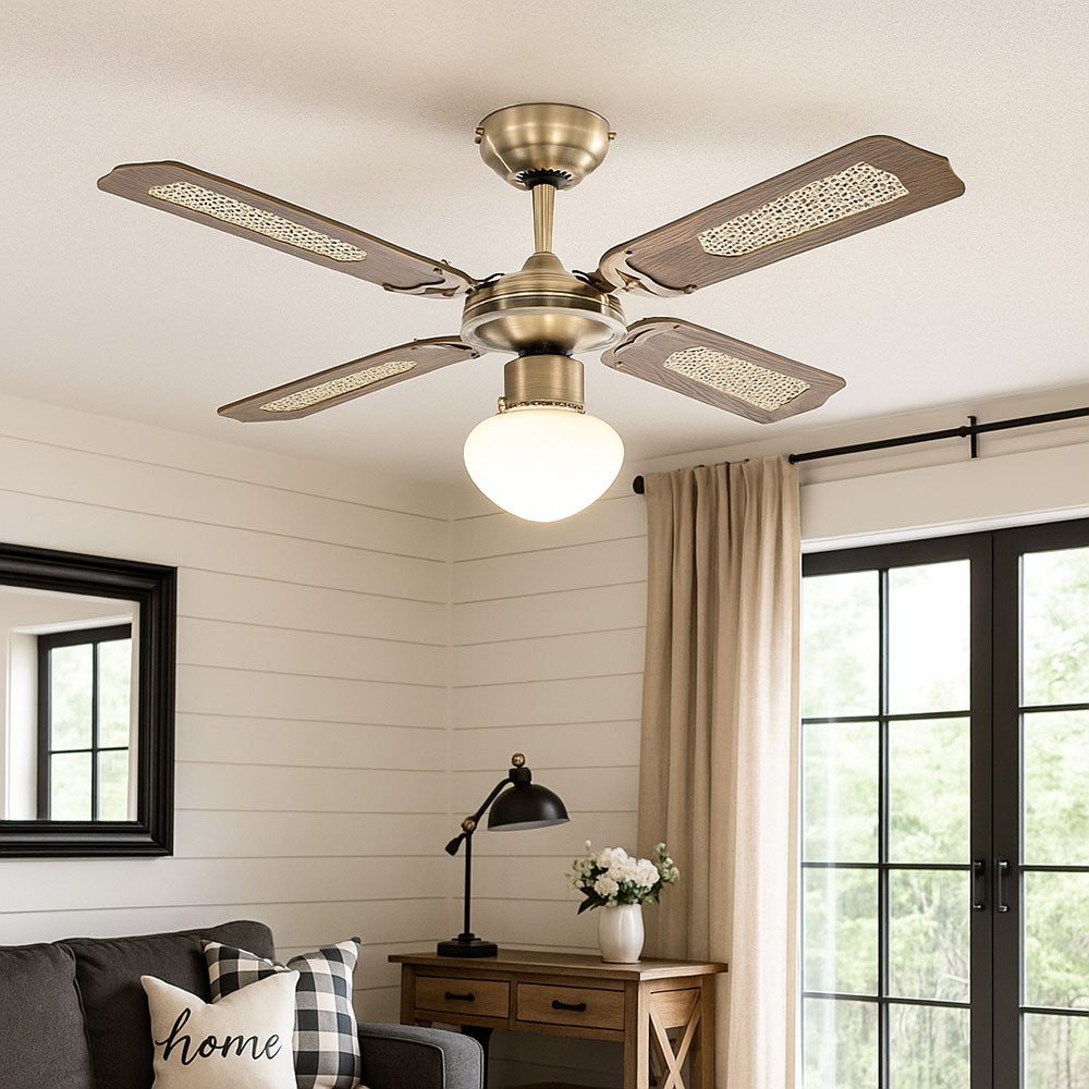 etc-shop Deckenventilator, Deckenventilator Deckenlampe Fernbedienung Sommer Wintermodus E27