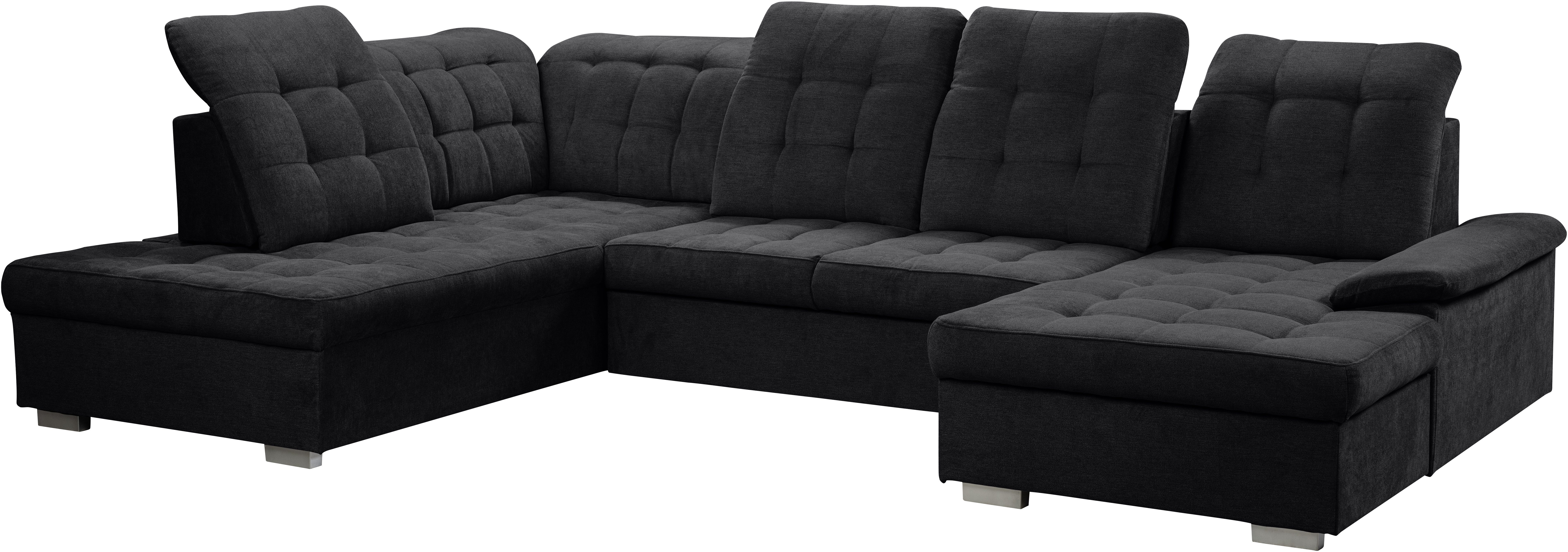 WERK2 Wohnlandschaft Kordula-New Multifunktion Couch, Breite 332cm, bequem, U-Form, Sofa in U-Form mit Schlaffunktion & Bettkasten, Schlafcouch