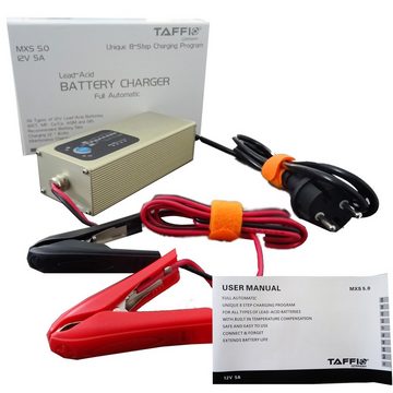 TAFFIO MXS 5. KRAFTPAKET Motorrad Auto Batterie Ladegerät 12V 5A 8Stufen120Ah Autobatterie-Ladegerät