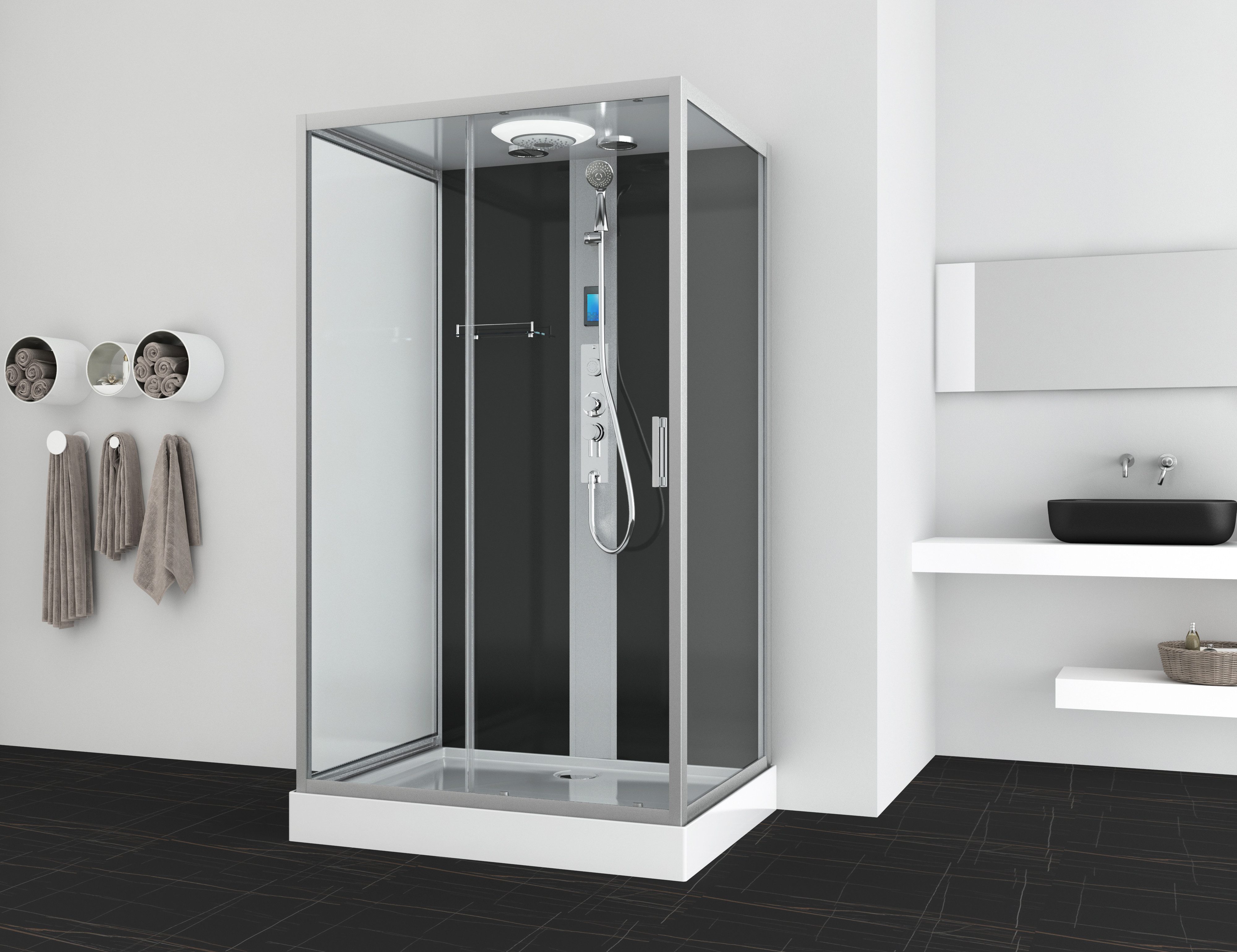 Sanotechnik Komplettdusche BOSTON, BxT: 120x90 cm, Einscheibensicherheitsglas