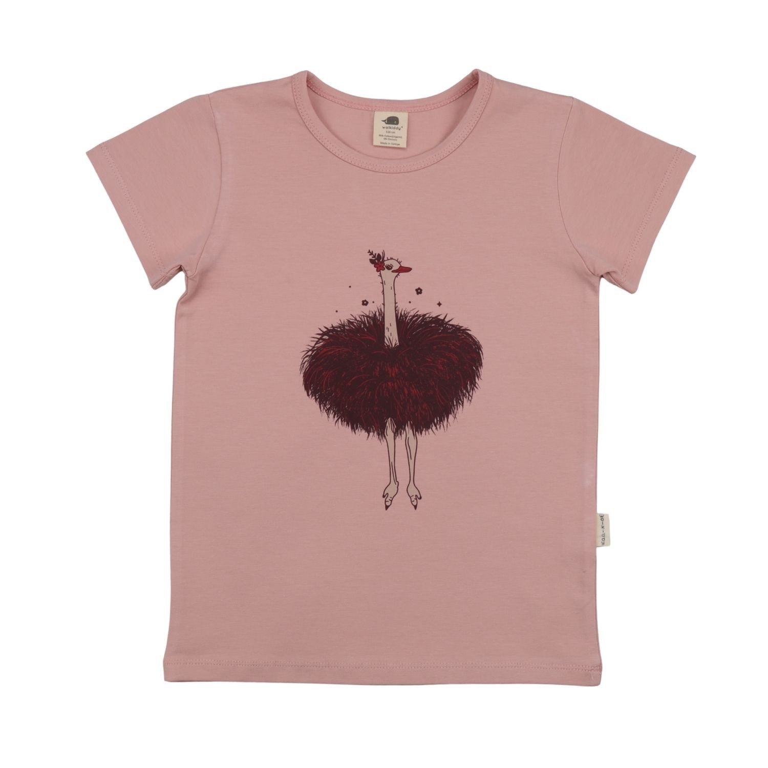 T-Shirt Walkiddy Strauß Kinder Bio Baumwolle GOTS Pink