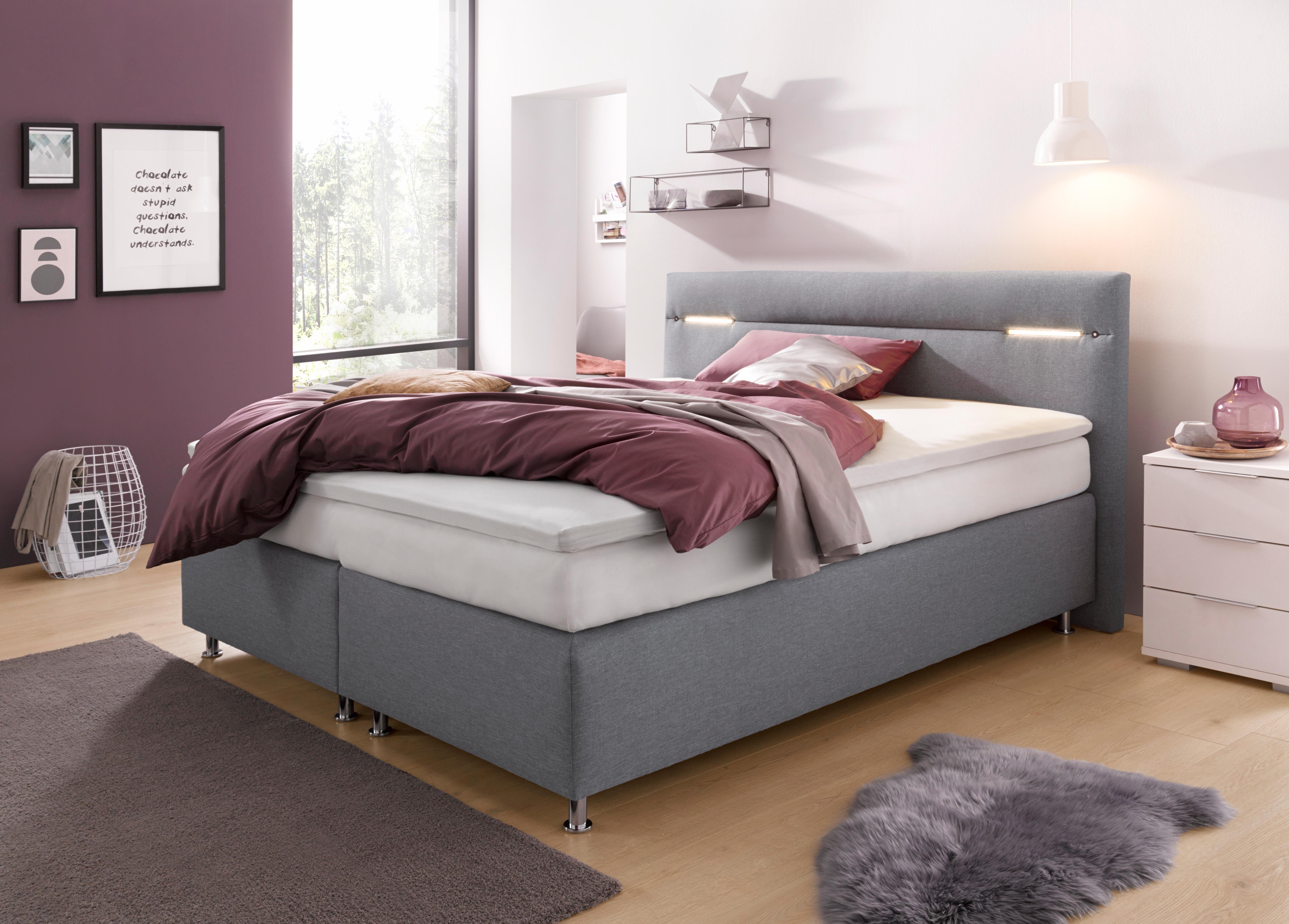 Westfalia Schlafkomfort Boxspringbett wahlweise mit LED-Beleuchtung günstig online kaufen