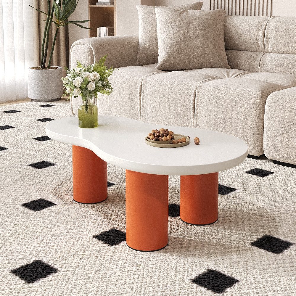 Oeryde Couchtisch Couchtisch Weiß Set - Kaffeetisch für Wohnzimmer - Rund Beistelltisch (set), 35 cm hoch Couchtisch-Set, mit Fußpolsterschutz, schlichtes Design