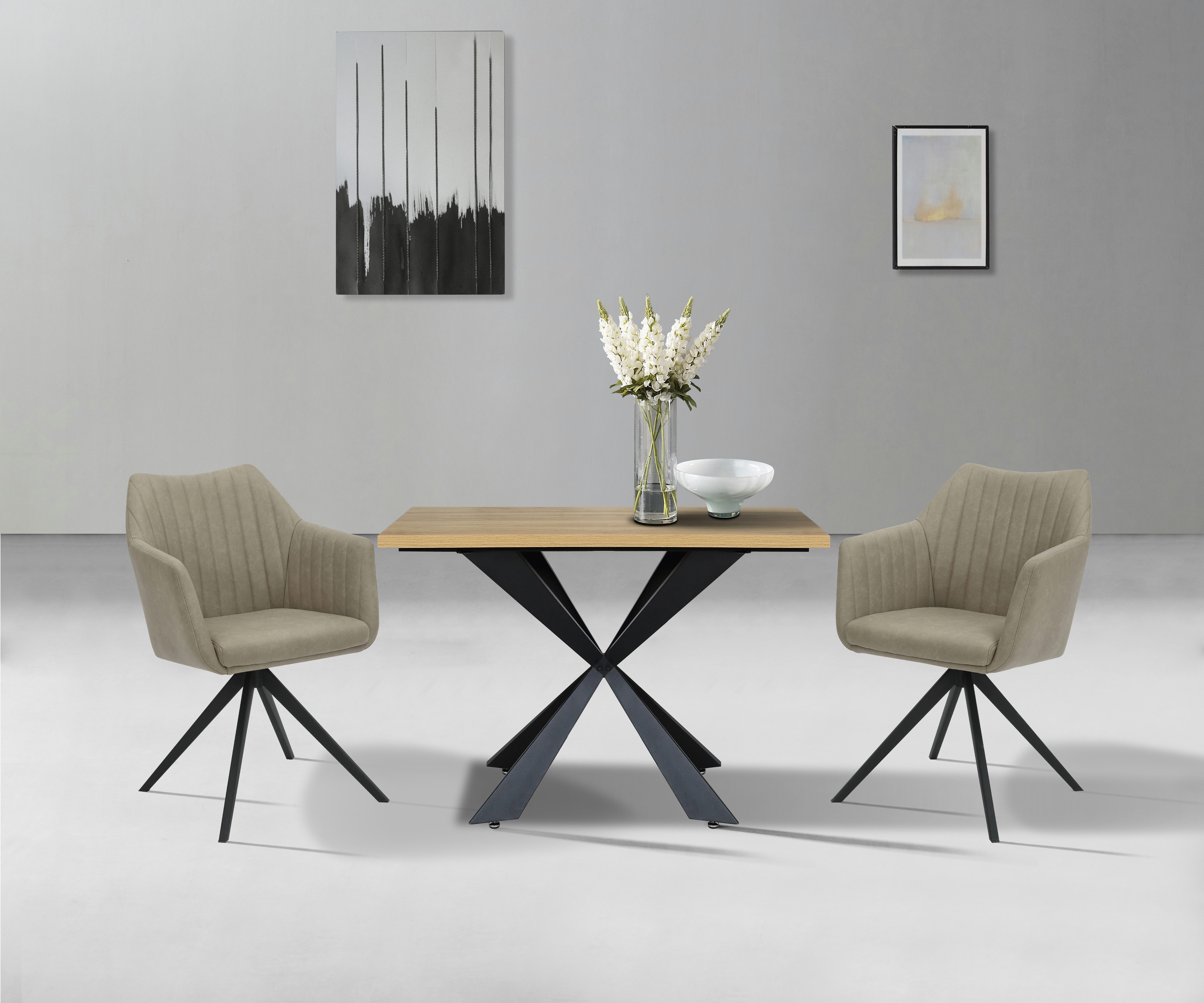 OTTO home Esstisch Soyans, modernes Spider Gestell, in vier Breiten, melaminharzbeschichtet