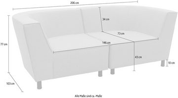 DOMO collection 2-Sitzer Sonna, individuell zusammenstellbar, Gartenlounge-Set oder Einzelelemente, Outdoor