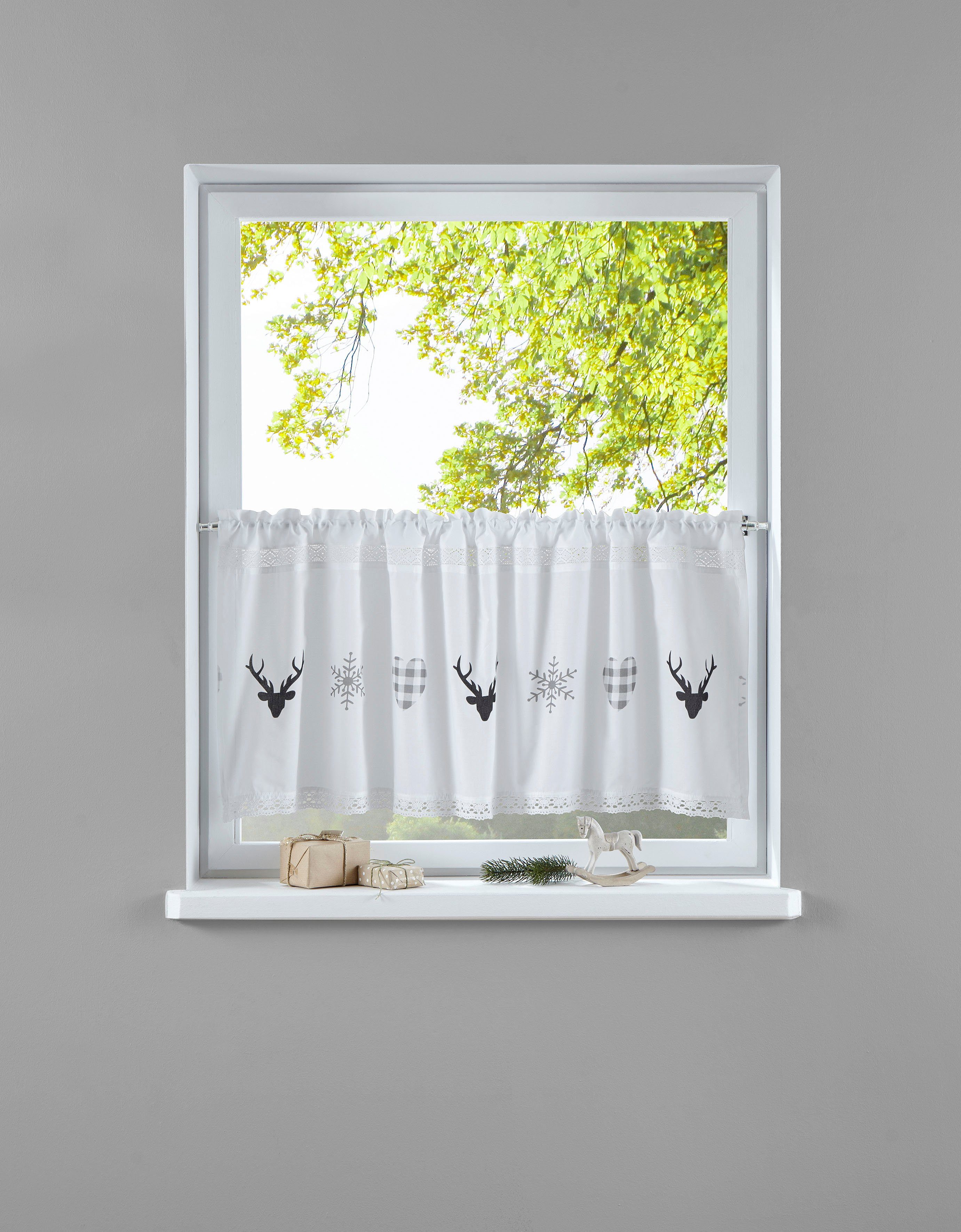 my home Scheibengardine Xaver, Stangendurchzug (1 günstig online kaufen