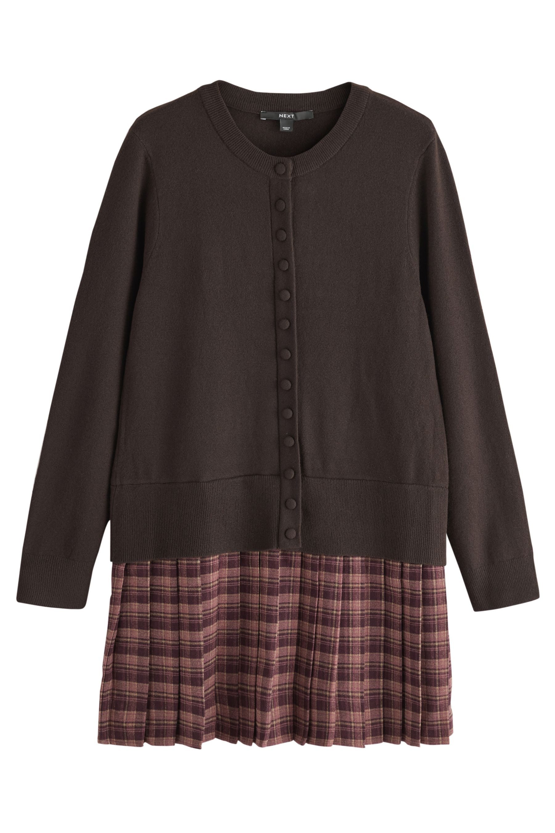 Next Minikleid Langärmeliges 2-in-1-Strickjacken-Kleid (1-tlg)