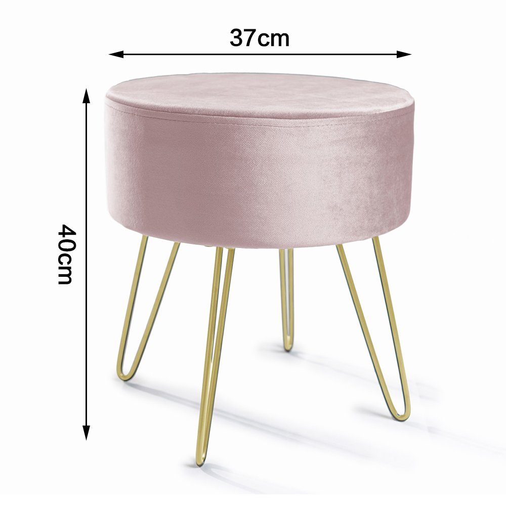 ZXTRYBHD Sherpa Schminktisch Hocker - Plüschiger Sitz Mit Stauraum