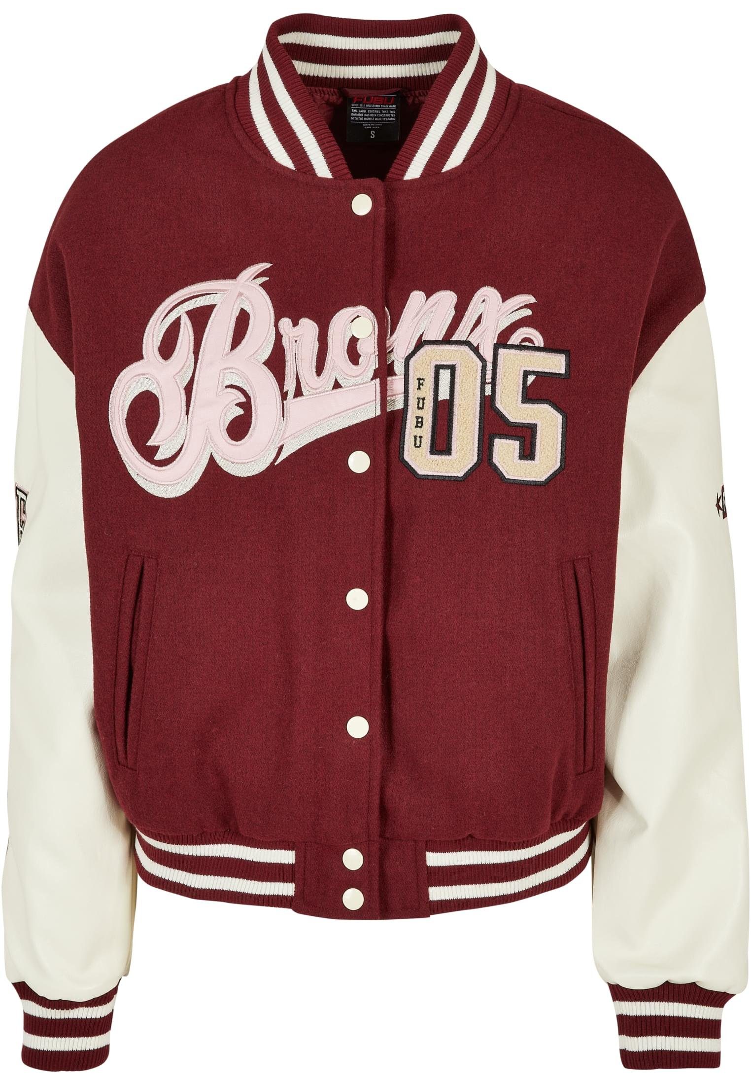 05 Fubu Varsity City Jacket Damen (1-St) bordeaux/offwhite Sommerjacke FW224-006-1