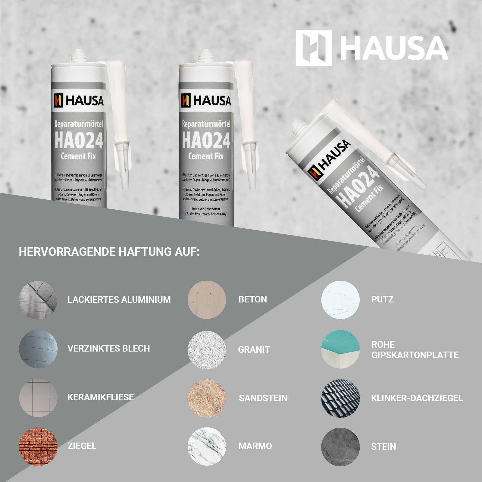Hausa Fix, (Reparaturmasse Cement Rißacryl Fugenmörtel Repair der HA024), Reparaturmörtel Struktur, Reparaturmasse, mit 310-tlg.,