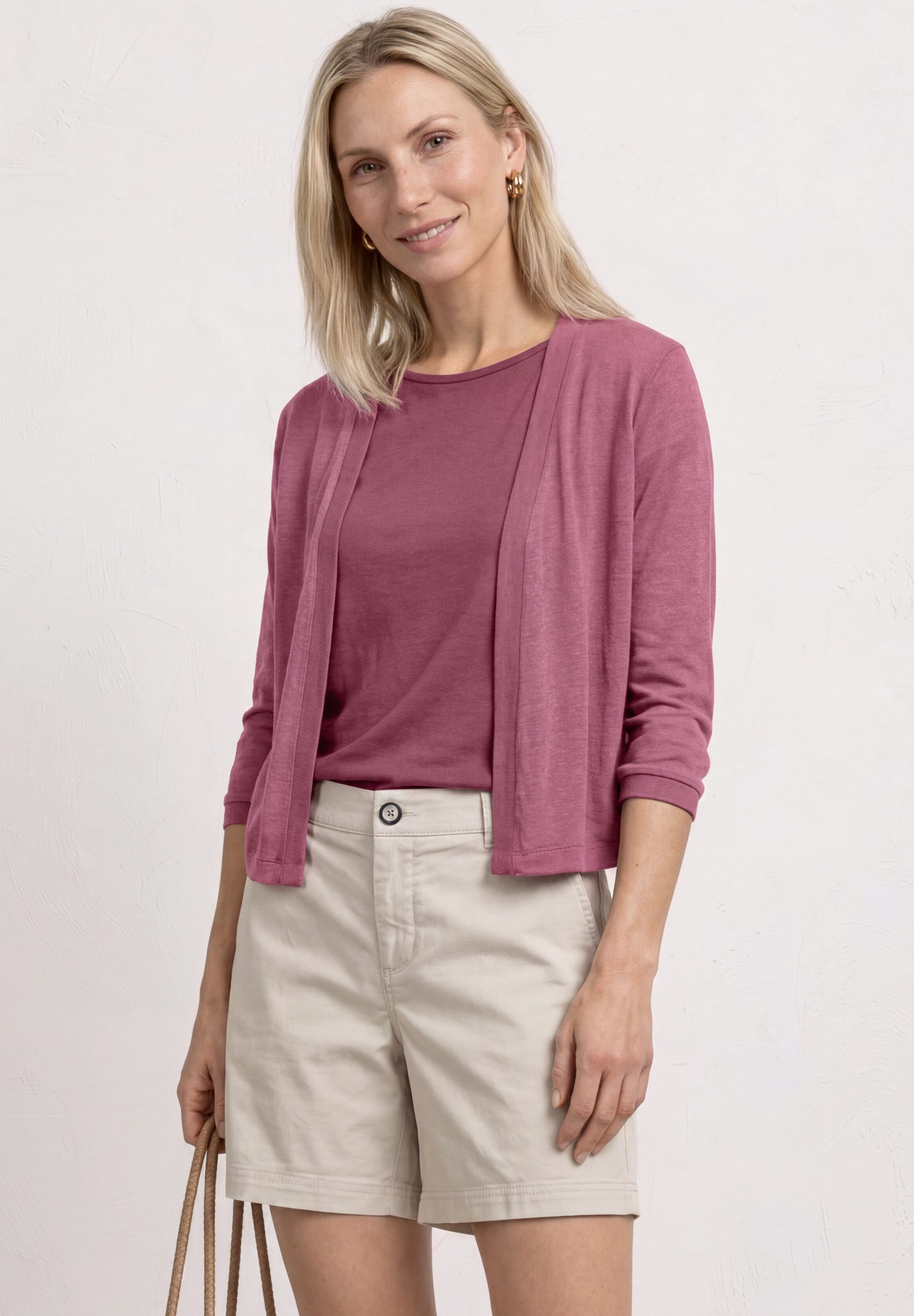 STREET ONE Shirtjacke Style Suse 3/4-Arm Jacke in offener Passform - aus Viskose und mit Stretch