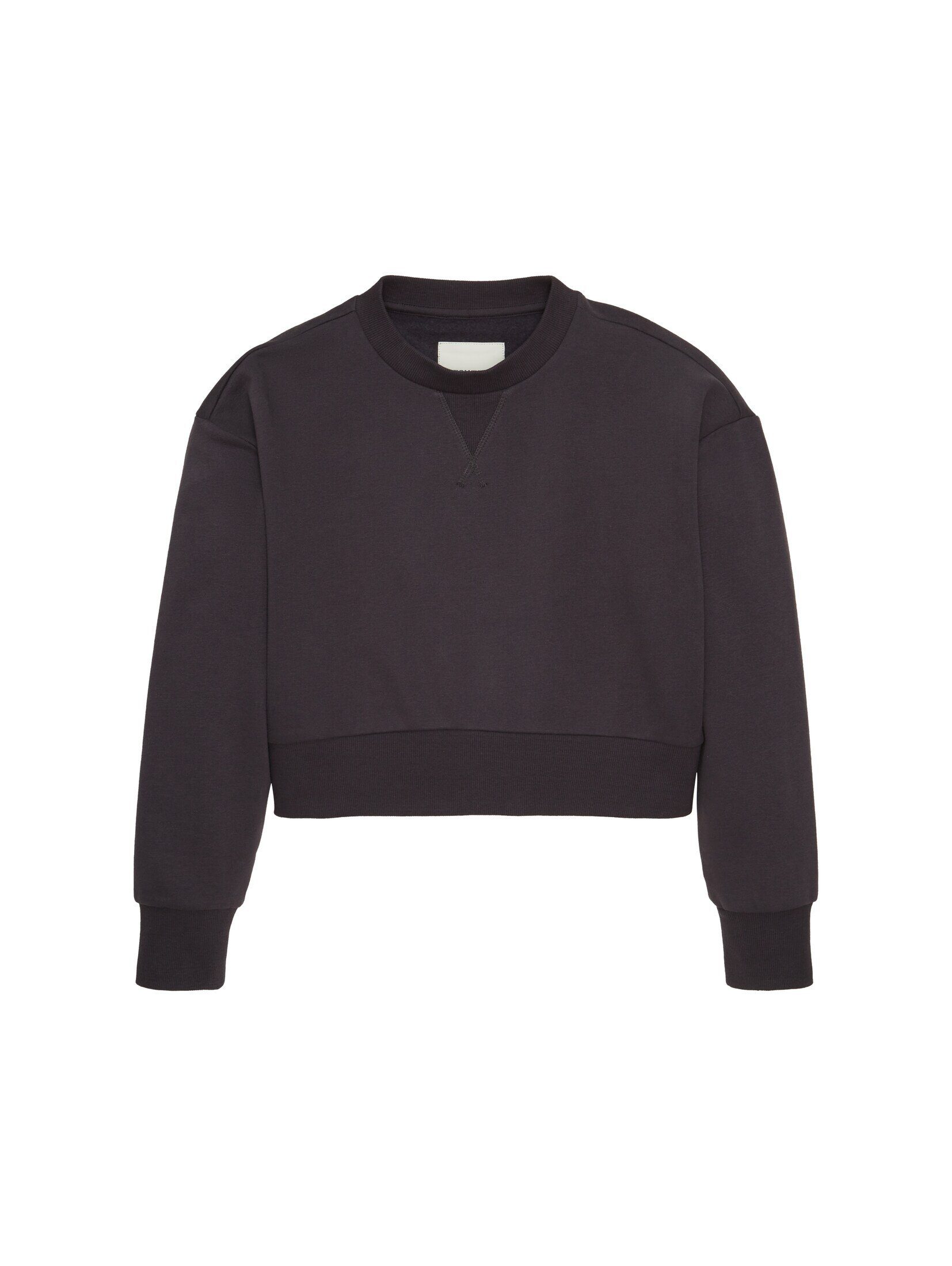 TOM TAILOR Sweatjacke Cropped Sweatshirt coal grey