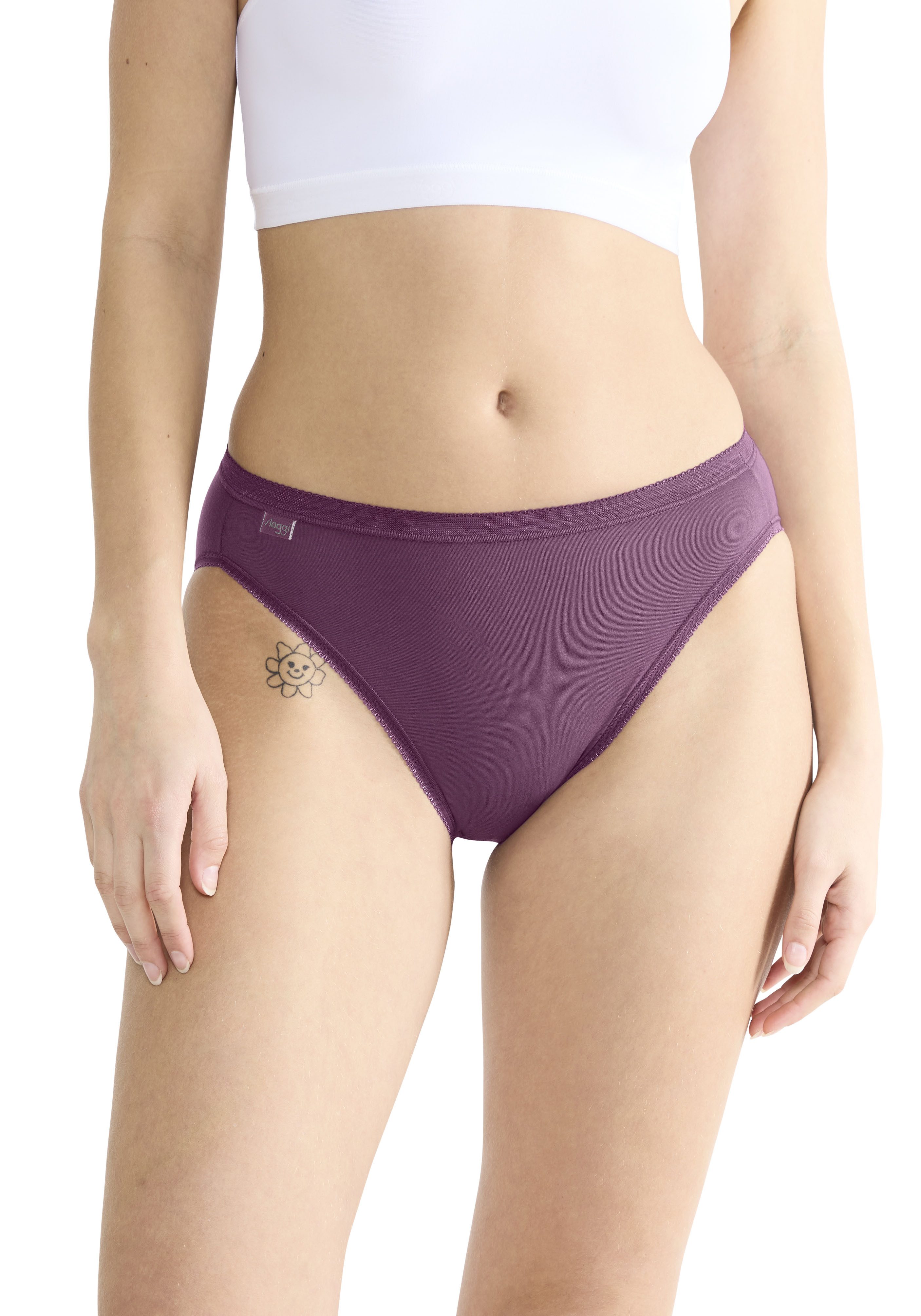 sloggi Taillenslip Basic+ Tai (3er Pack) mit hohem Beinausschnitt, Cotton-Mix, glatte Nähte