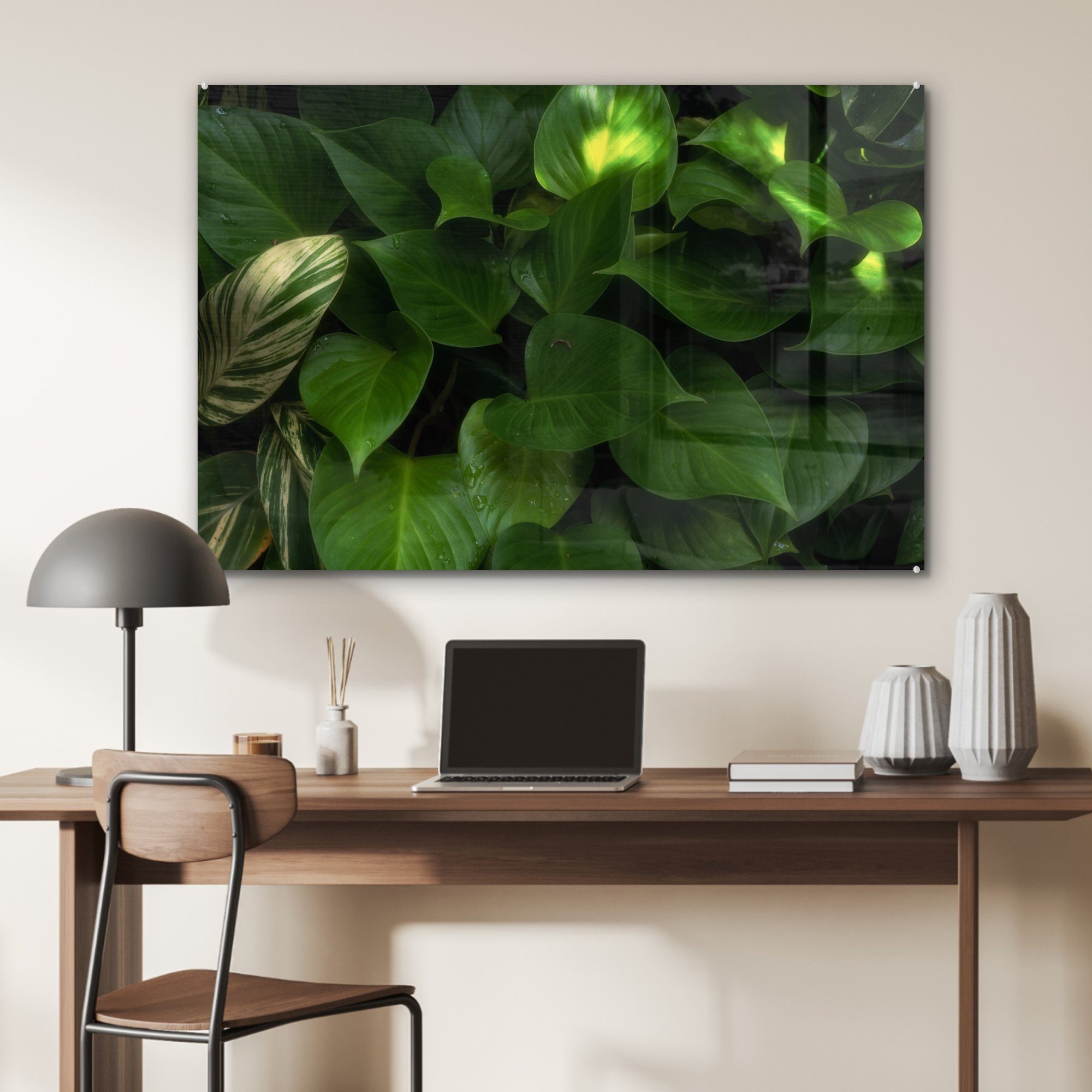 MuchoWow Acrylglasbild Pflanze - Sonne - Dschungel, Acrylglasbilder Schlafzimmer Wohnzimmer (1 St), &