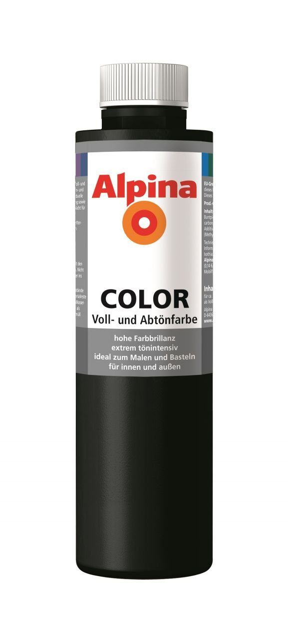 unbeschreiblich Alpina Vollton- Abtönfarbe Black 750 Alpina seidenmatt black Night und ml night