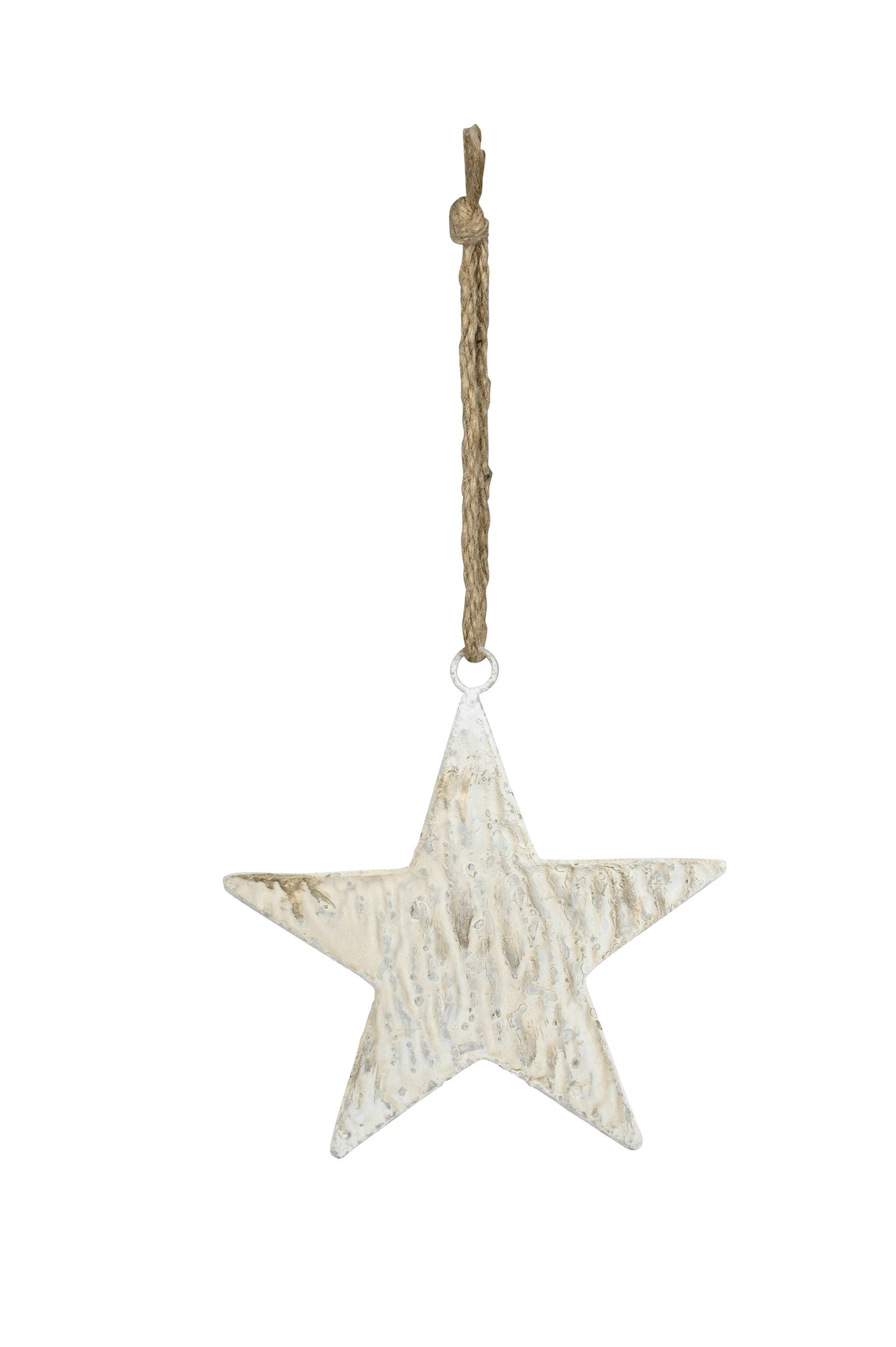 finehomegarden Dekofigur Stern Metall Dekostern zum hängen Ø19cm + Ø30cm Advent creme/gold (1 St), Winter Weihnachten Fenster Dekohänger Dekoration 2Größen wählbar