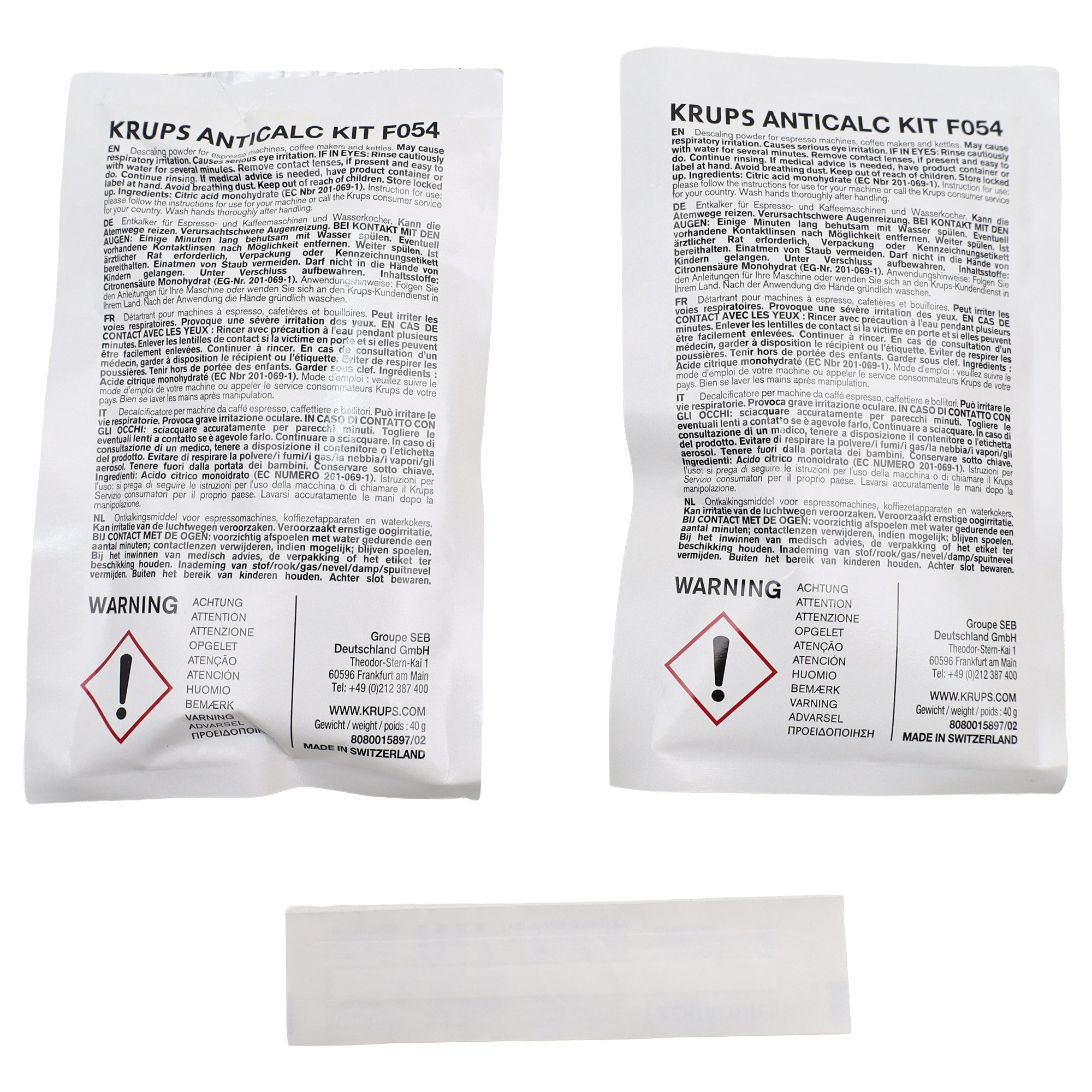 Krups Kalkfilter Entkalker F054001B, 2x40g Entkalkerpulver für EspresseriaAutomatic Kaffeemaschine