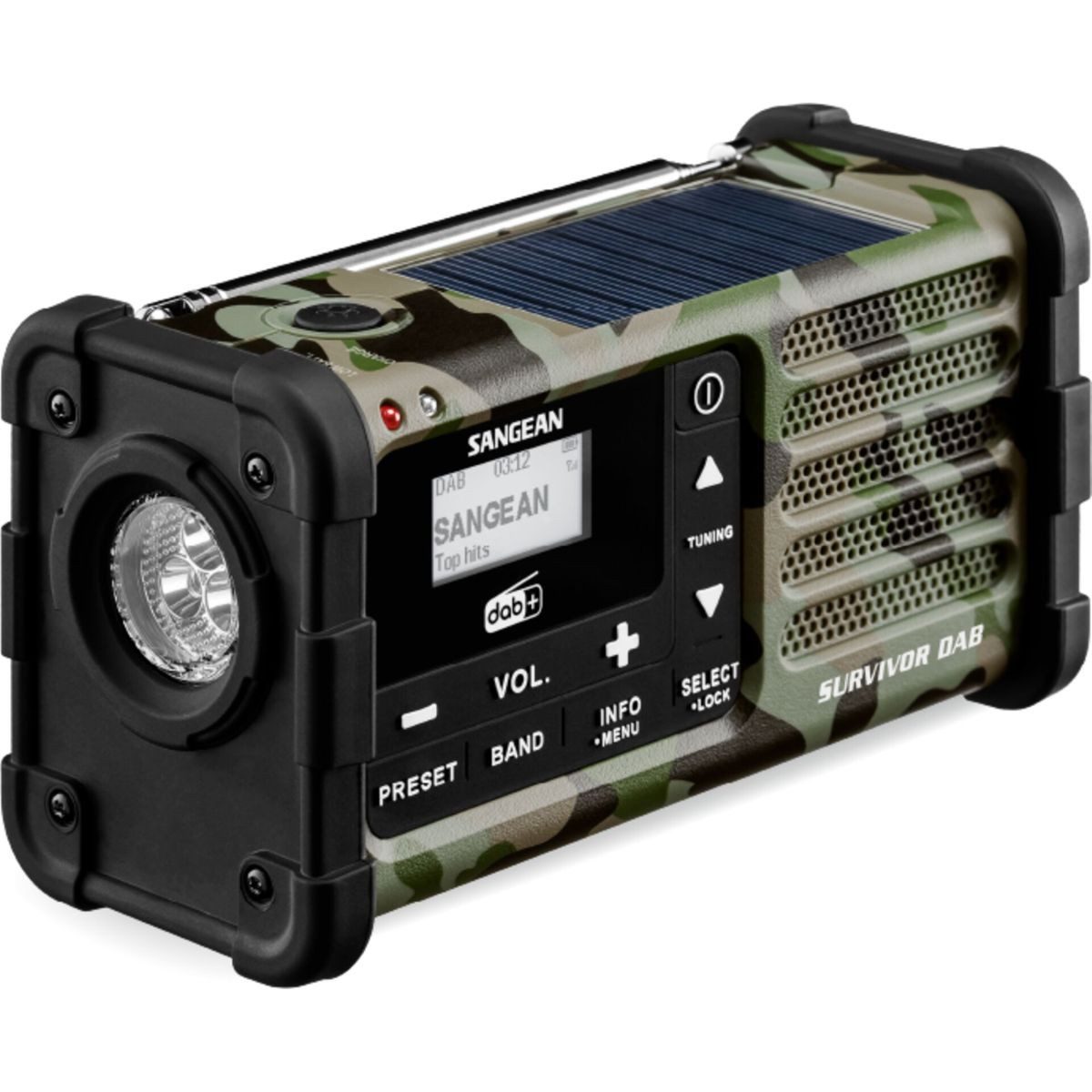 Sangean MMR-88 DAB+ camouflage Notfall/Kurbel/Solar Radio Radio