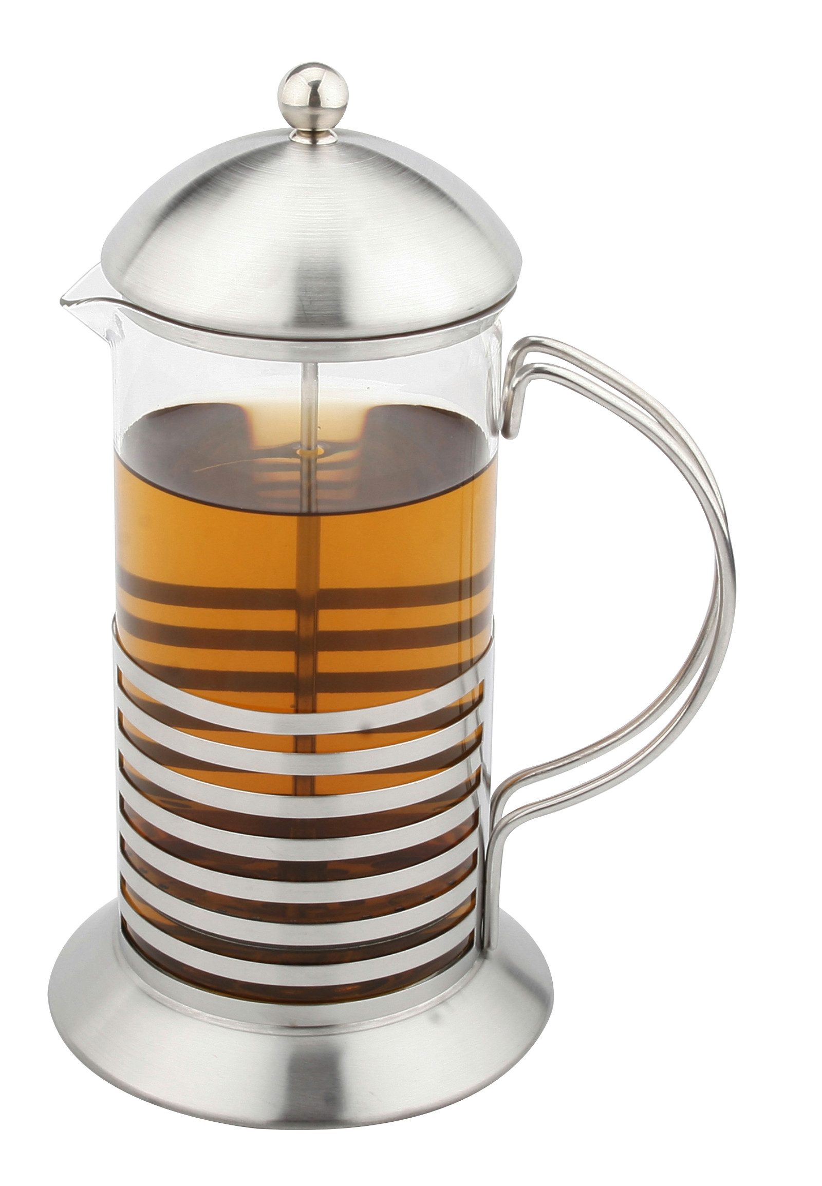 Haushalt International Kaffeebereiter, Glas, handlich, Edelstahl, Ziehkaffee, Elegant