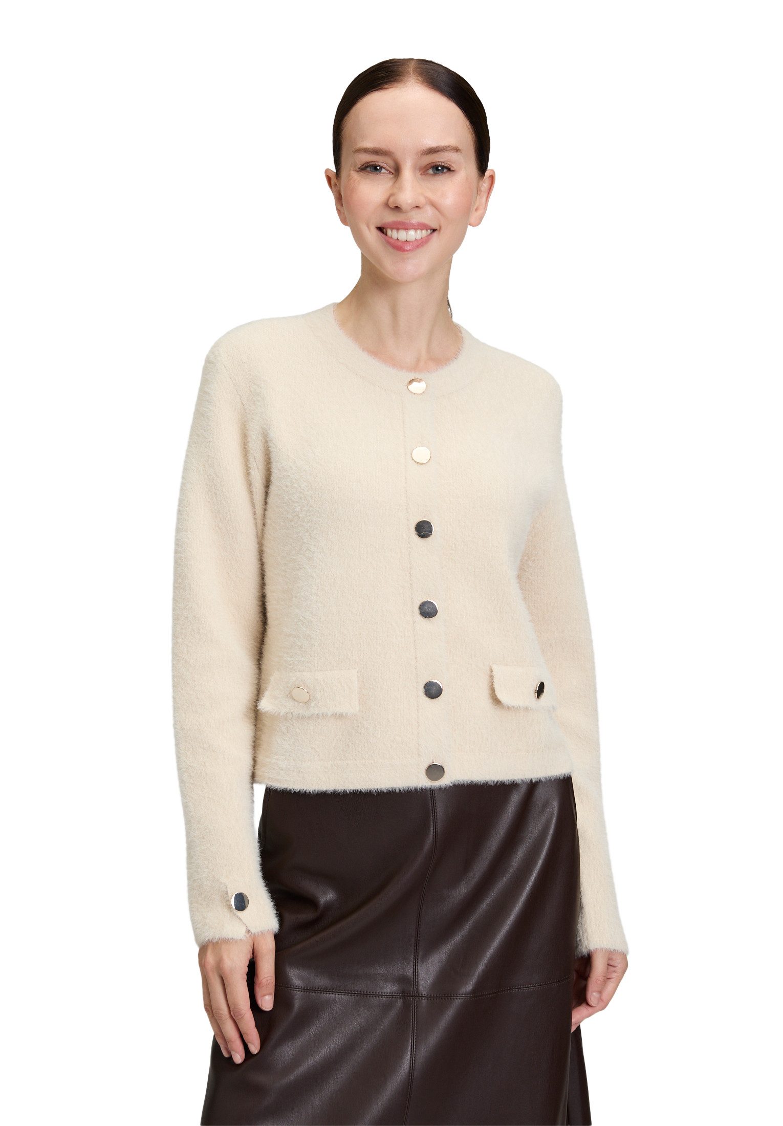 Strickjacke Damen Casual-Strickjacke mit Knopfleiste