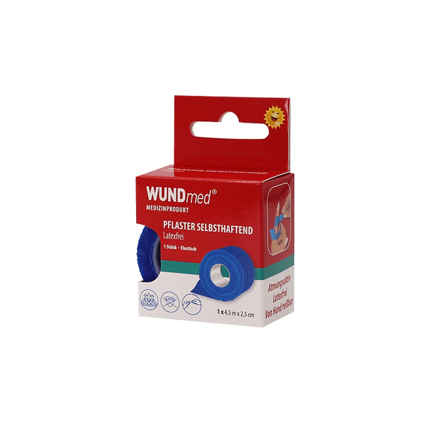 Wundmed Wundpflaster Pflaster kohäsiv selbsthaftend - 1 Rolle4,5 m x 2,5 cm